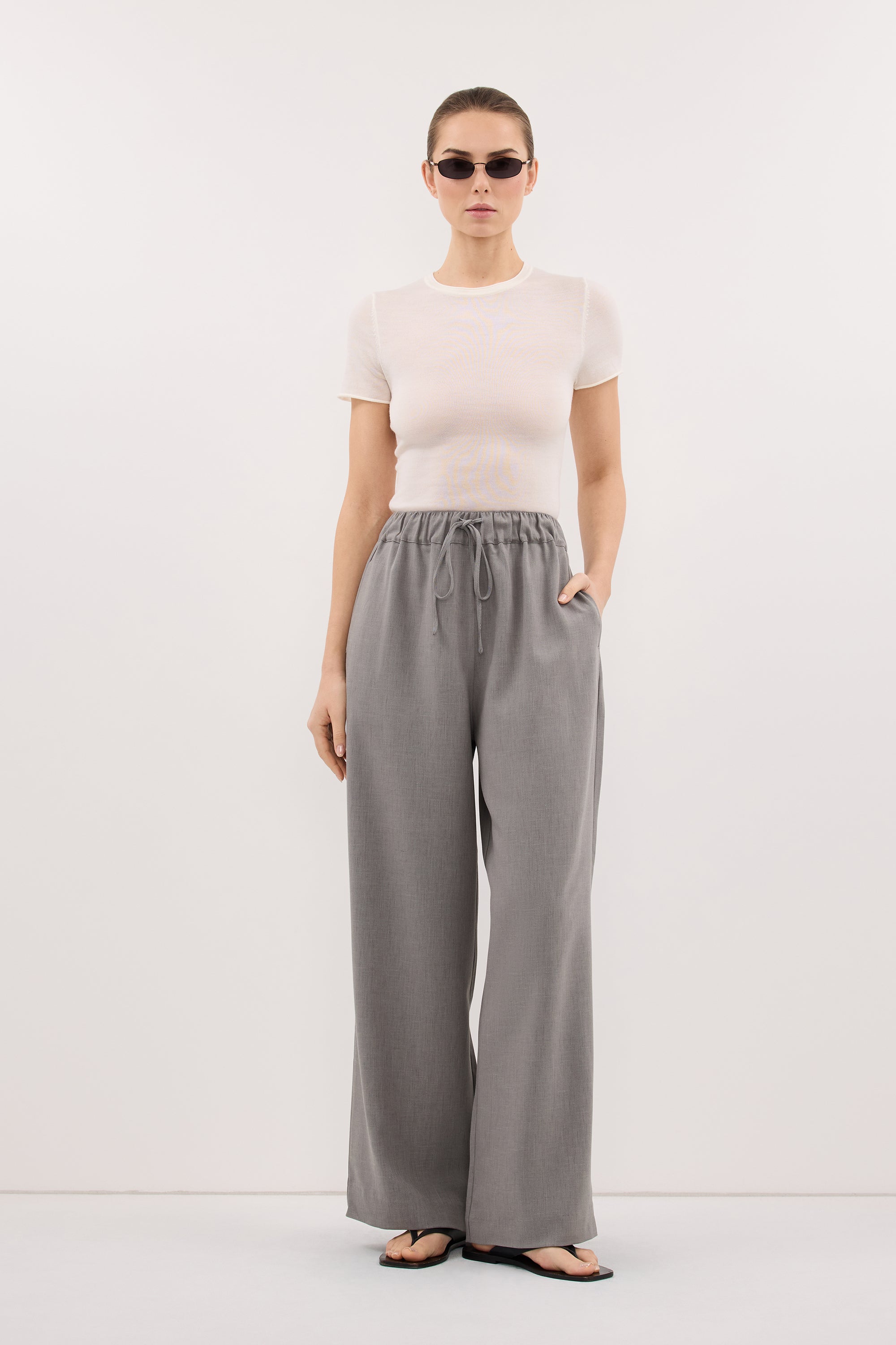 KENDALL STEEL GREY DRAWSTRING PANT – DISSH