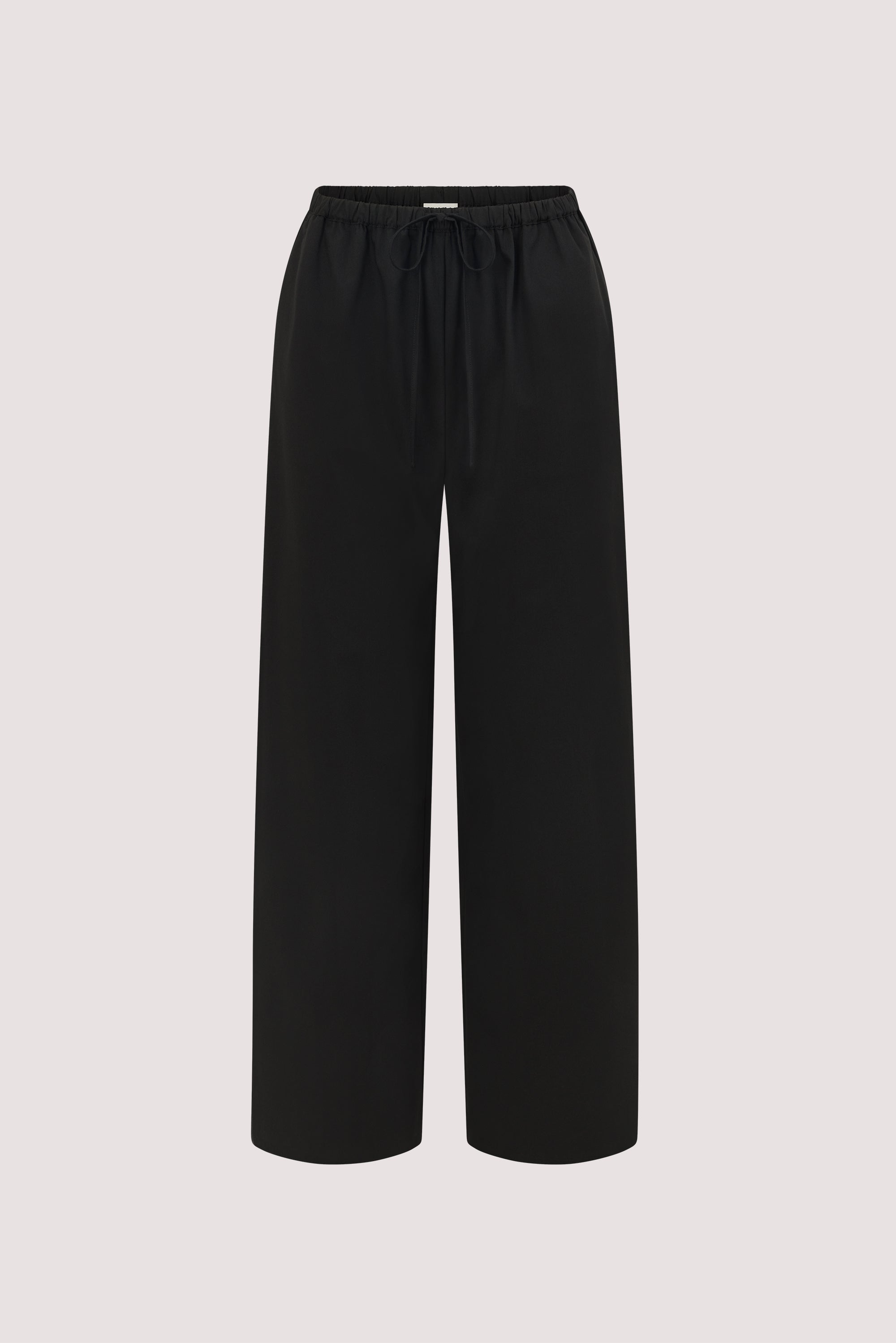 VIANNA BLACK ELASTICATED DRAWSTRING PANT