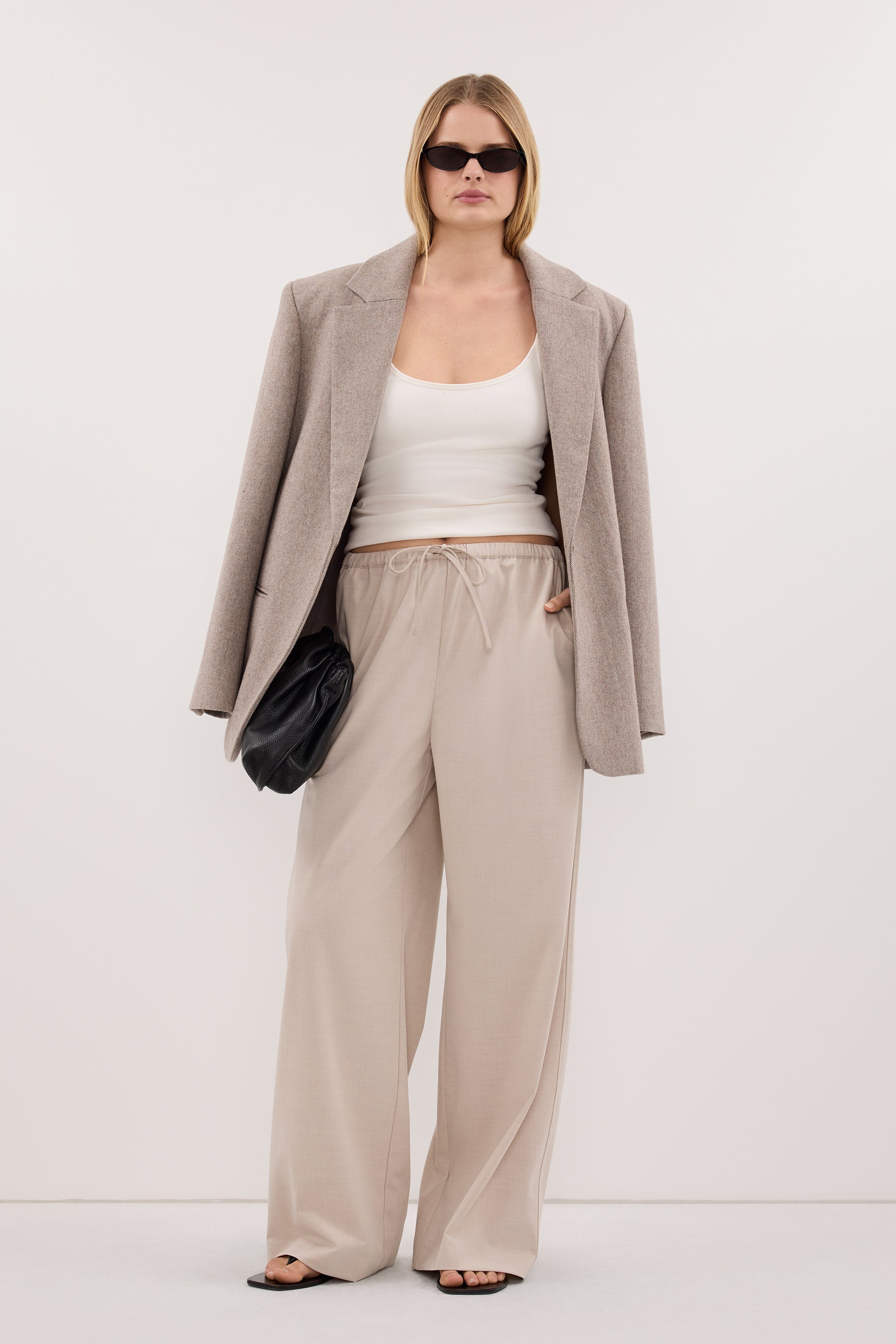 VIANNA BONE MARLE ELASTICATED DRAWSTRING PANT