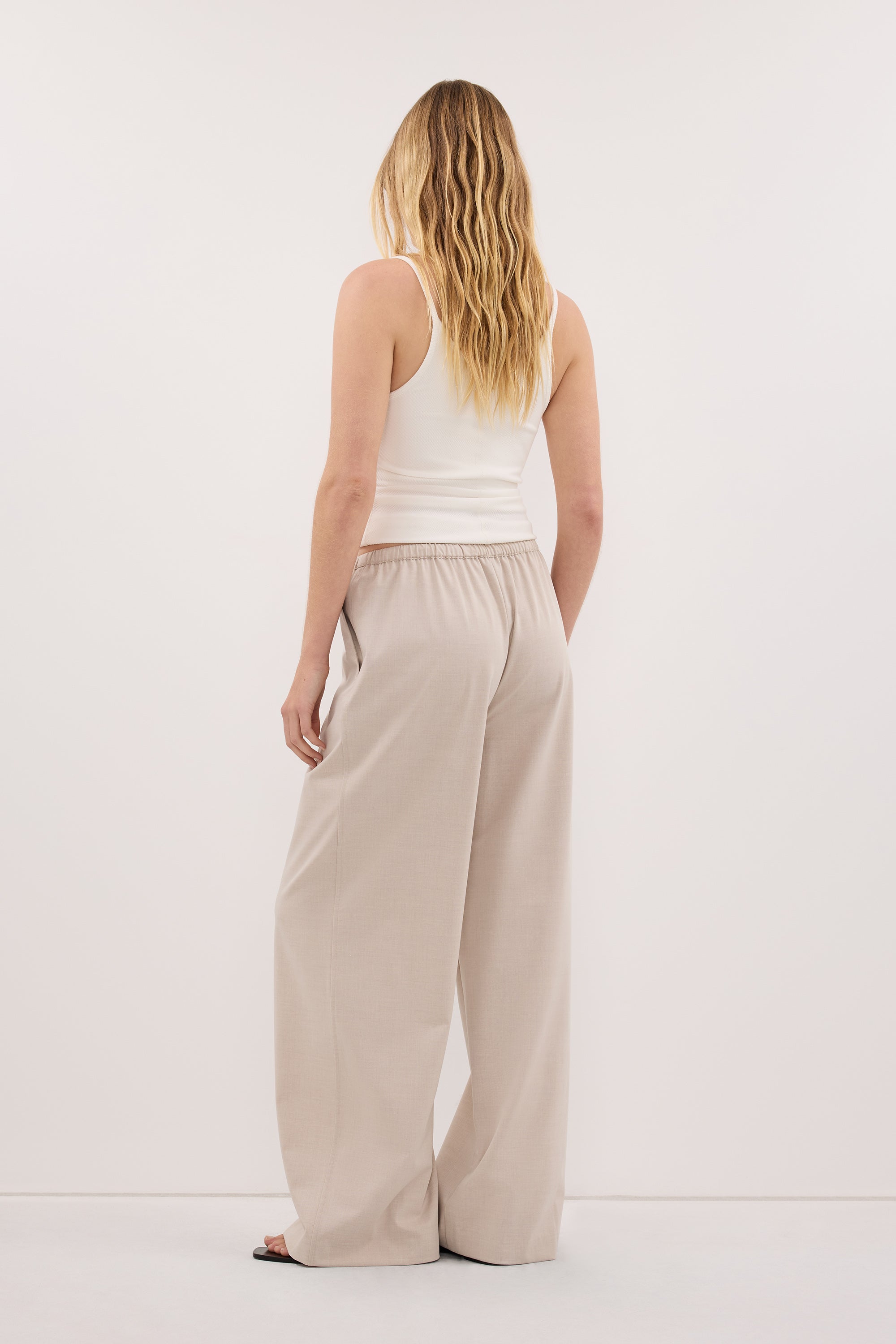 VIANNA BONE MARLE ELASTICATED DRAWSTRING PANT