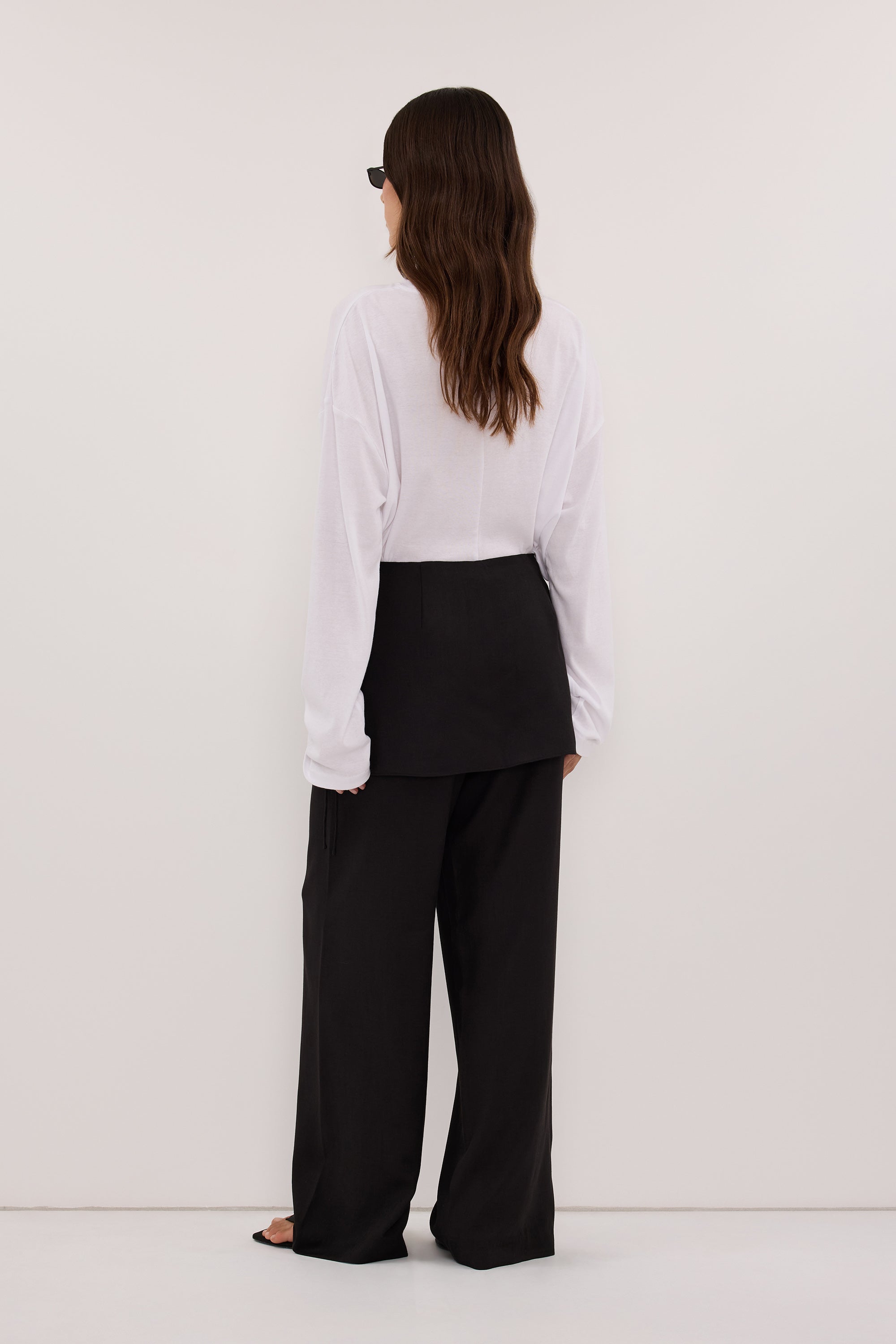 CALIA BLACK BUTTON WRAP PANT