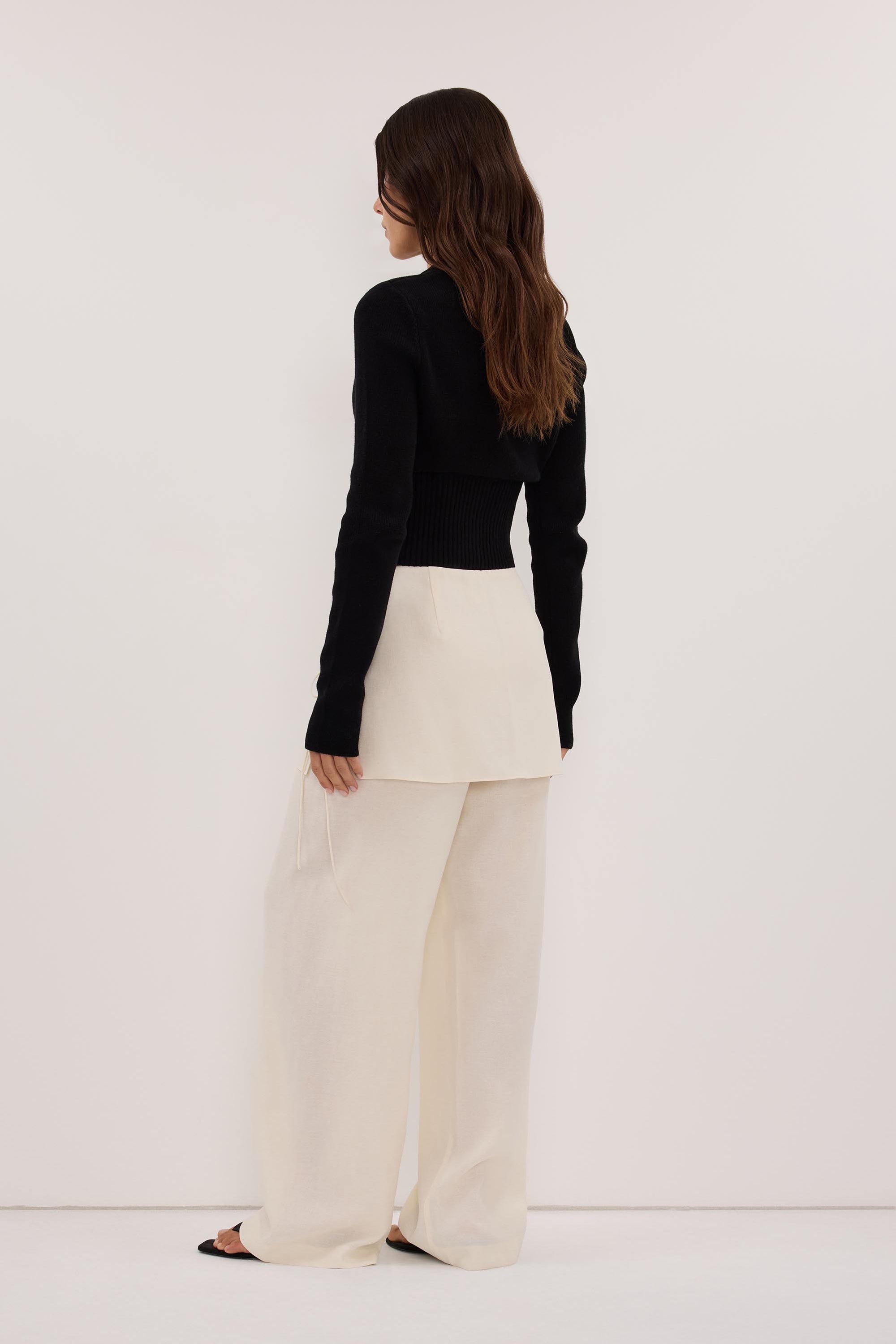 CALIA CREAM BUTTON WRAP PANT