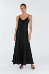 GIANA BLACK LINEN SCOOP MAXI DRESS