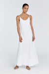 GIANA WHITE LINEN SCOOP MAXI DRESS