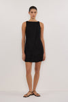 TOMMY BLACK LINEN MINI DRESS