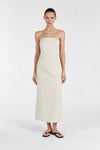 OPAL OAT STRAPLESS MIDI DRESS