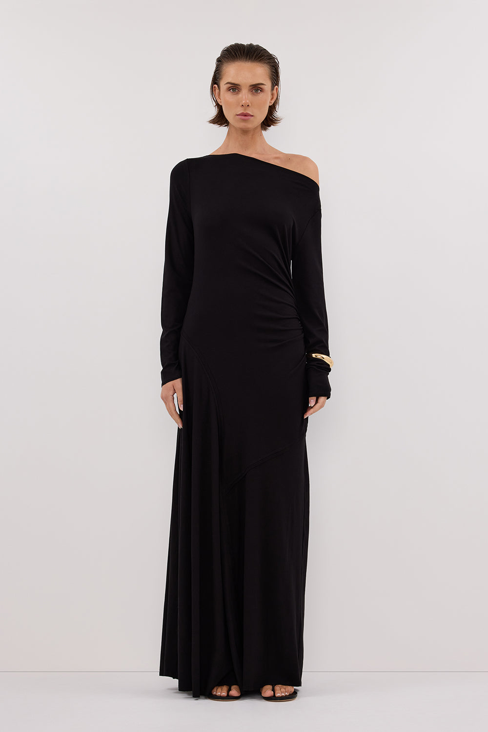 HADLEY BLACK LONG SLEEVE KNIT MAXI DRESS – DISSH