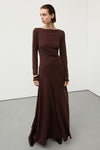 HADLEY CHOC SLEEVED KNIT MAXI DRESS