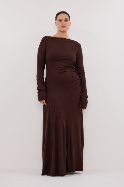 HADLEY CHOC SLEEVED MAXI DRESS HADLEY CHOC SLEEVED MAXI DRESS