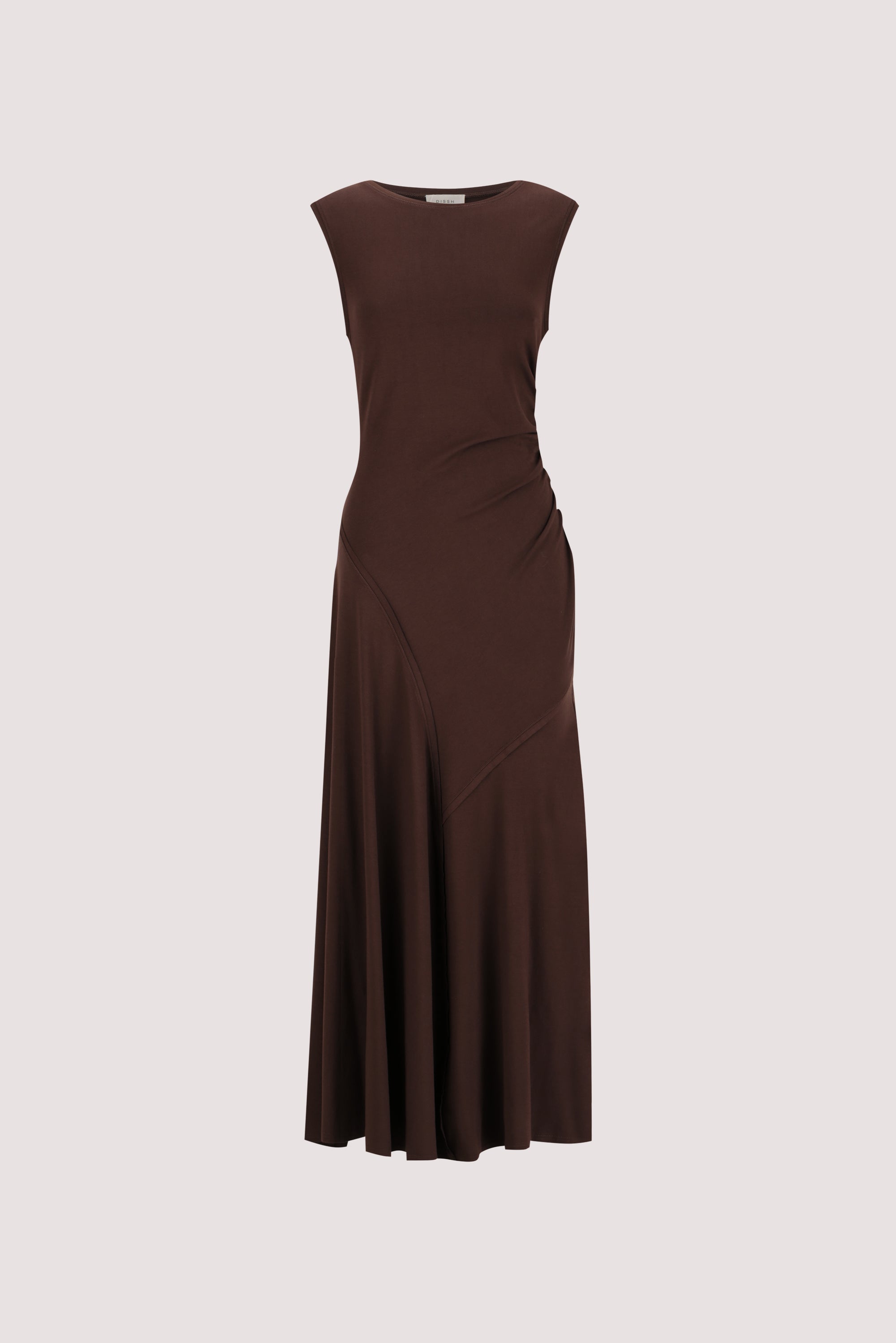 HADLEY CHOC SLEEVELESS KNIT MAXI DRESS