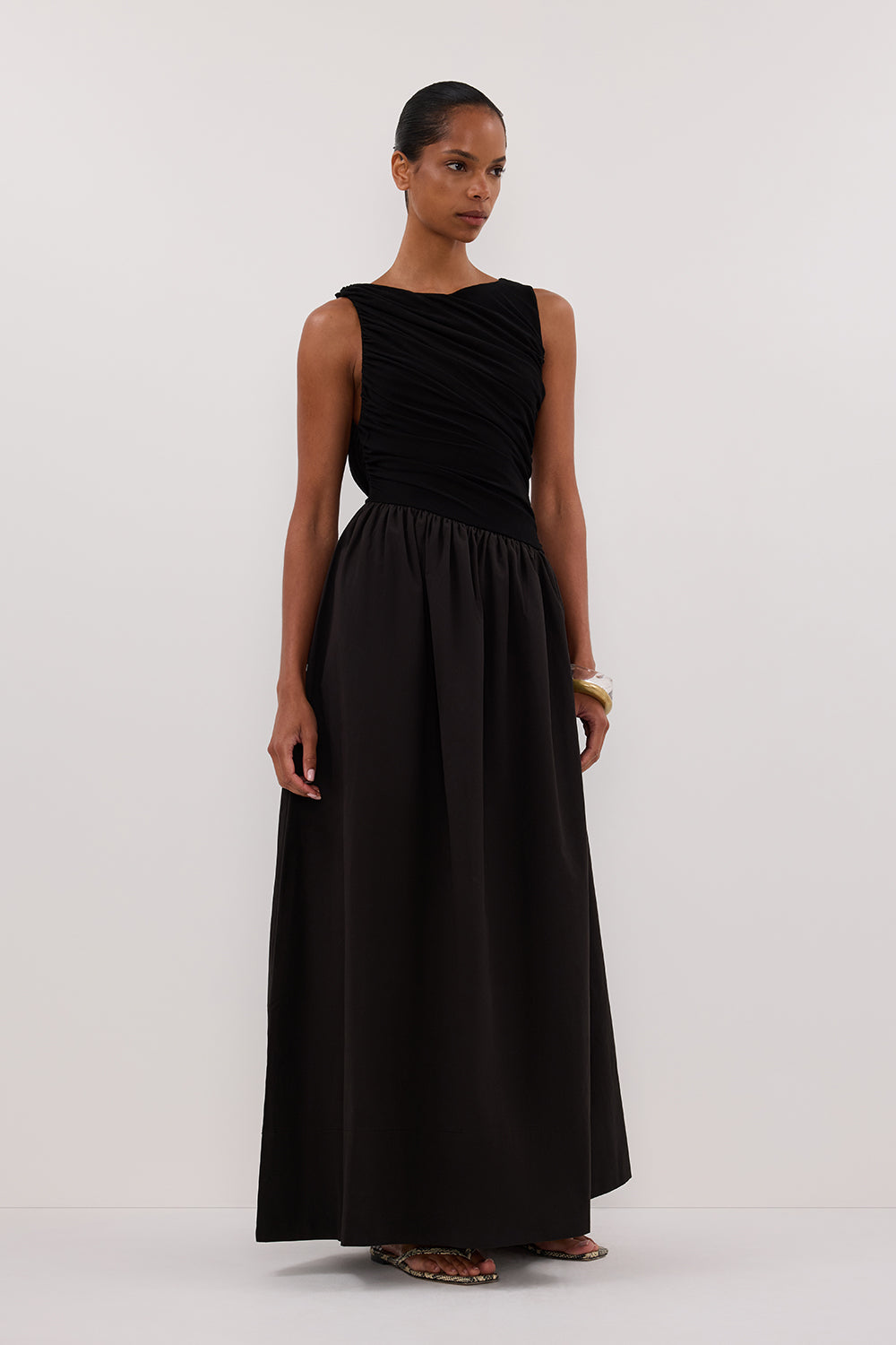 Alexandra Hybrid Sleeveless Midi Dress in Black By DISSH Alexandra Hybrid Sleeveless Midi Dress in Black By DISSH