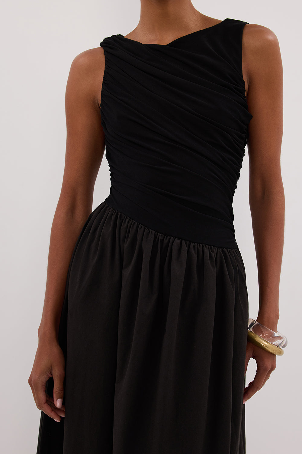 ALEXANDRA BLACK HYBRID MIDI DRESS DISSH ALEXANDRA BLACK HYBRID MIDI DRESS DISSH