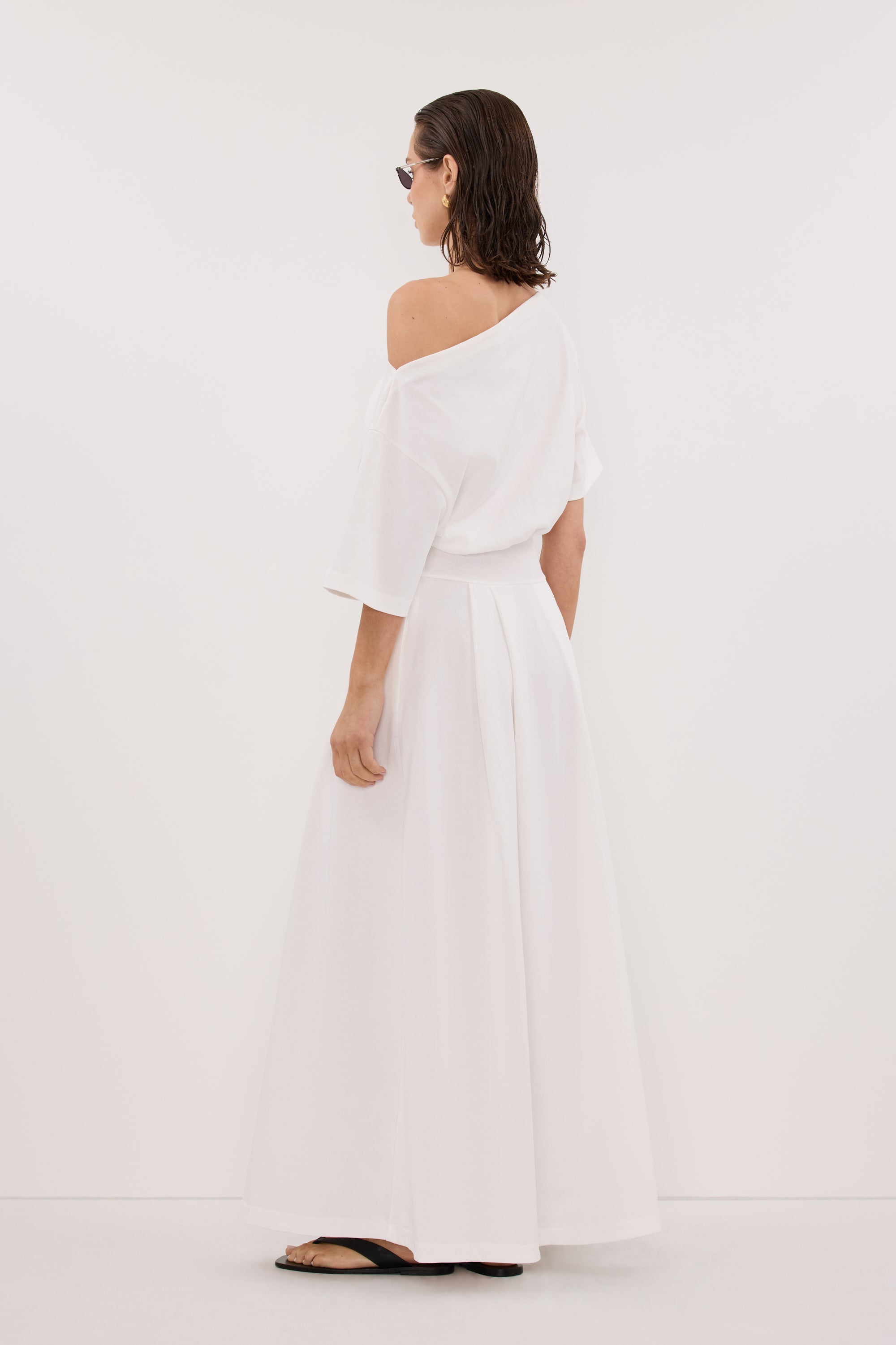 ESME WHITE ASYM MAXI DRESS