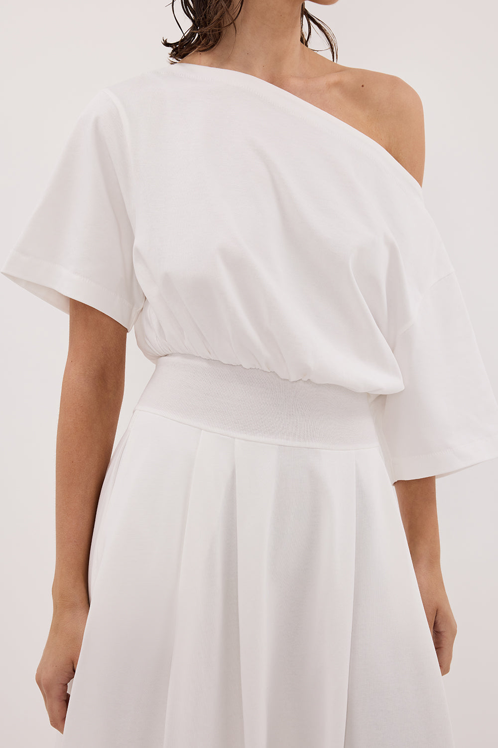 ESME WHITE ASYM MAXI DRESS