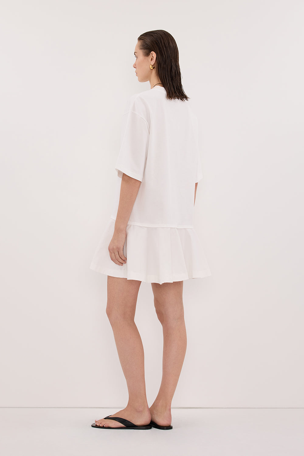 NOAH WHITE RUFFLE MINI DRESS – DISSH