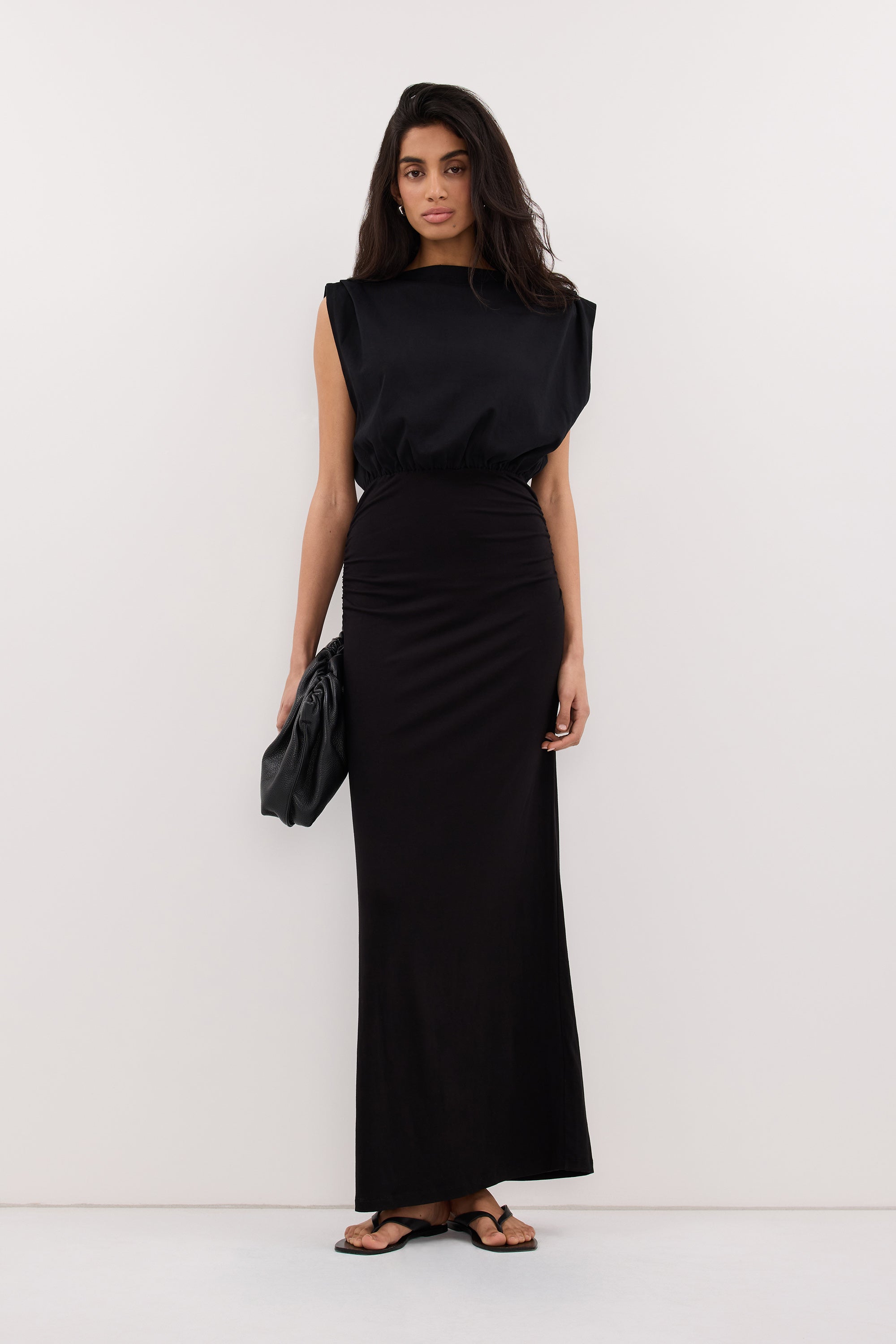 Liora Sleeveless Maxi Dress in Black By DISSH