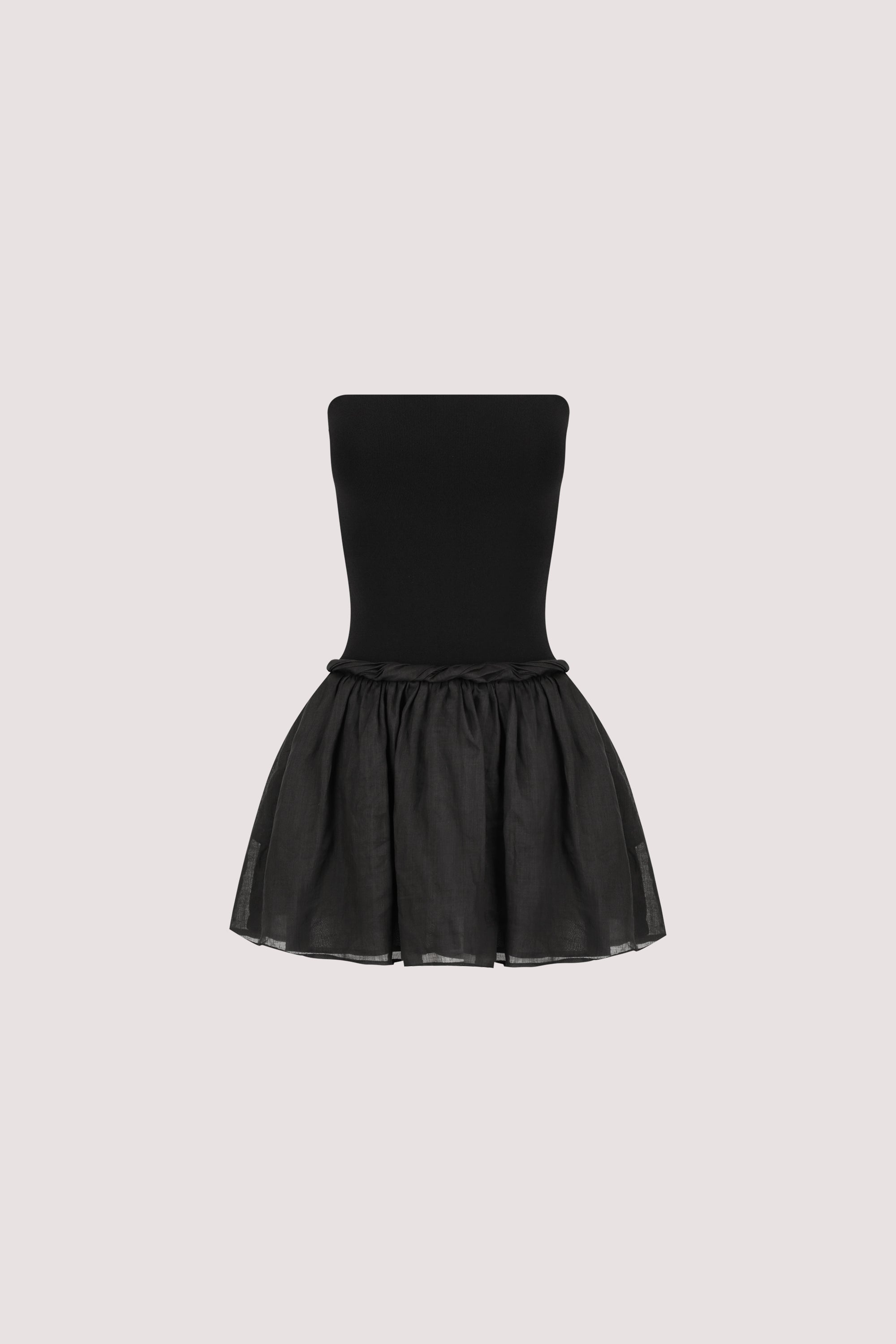 Coco Strapless Hybrid Mini Dress in Black By DISSH