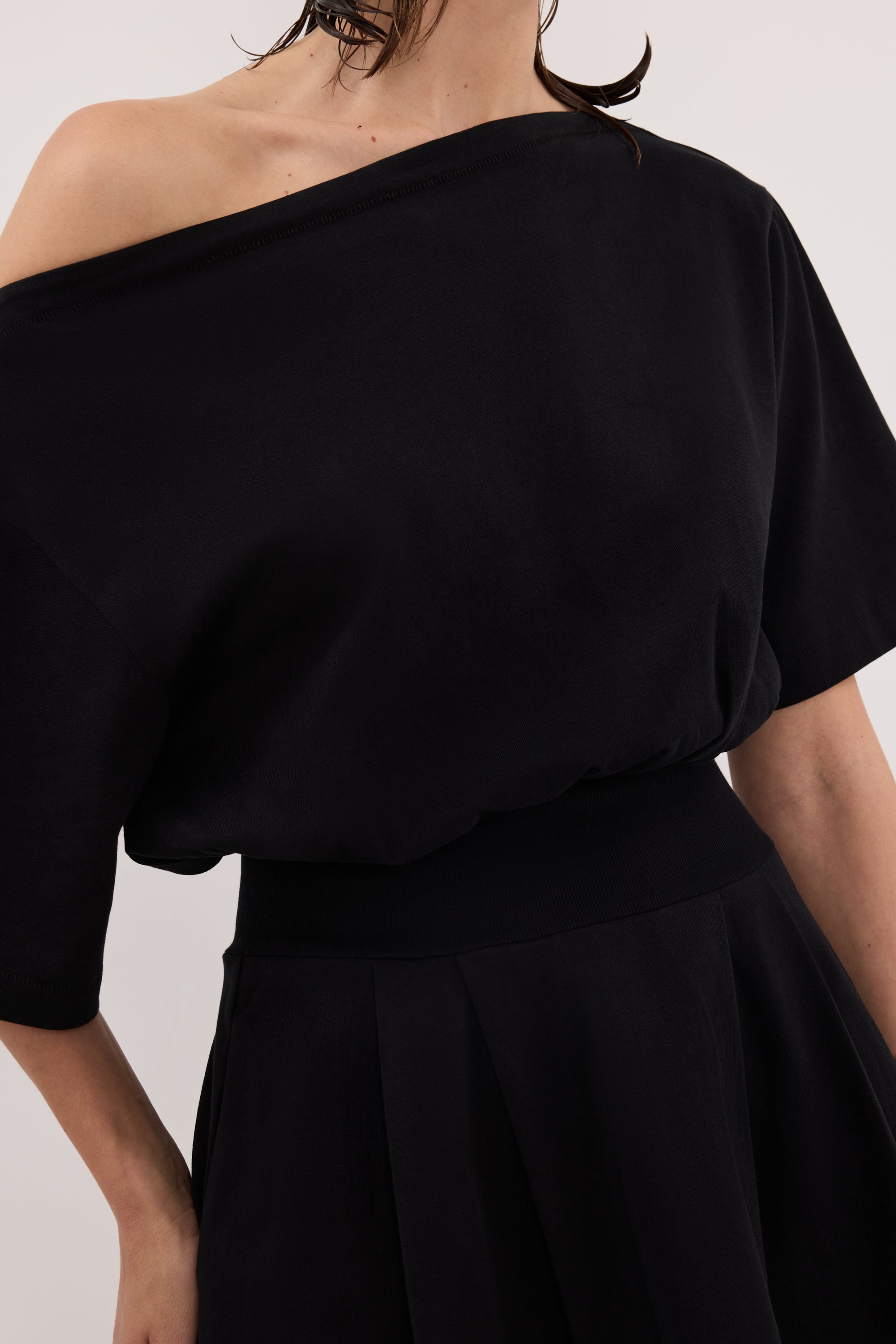 ESME BLACK ASYM MINI DRESS