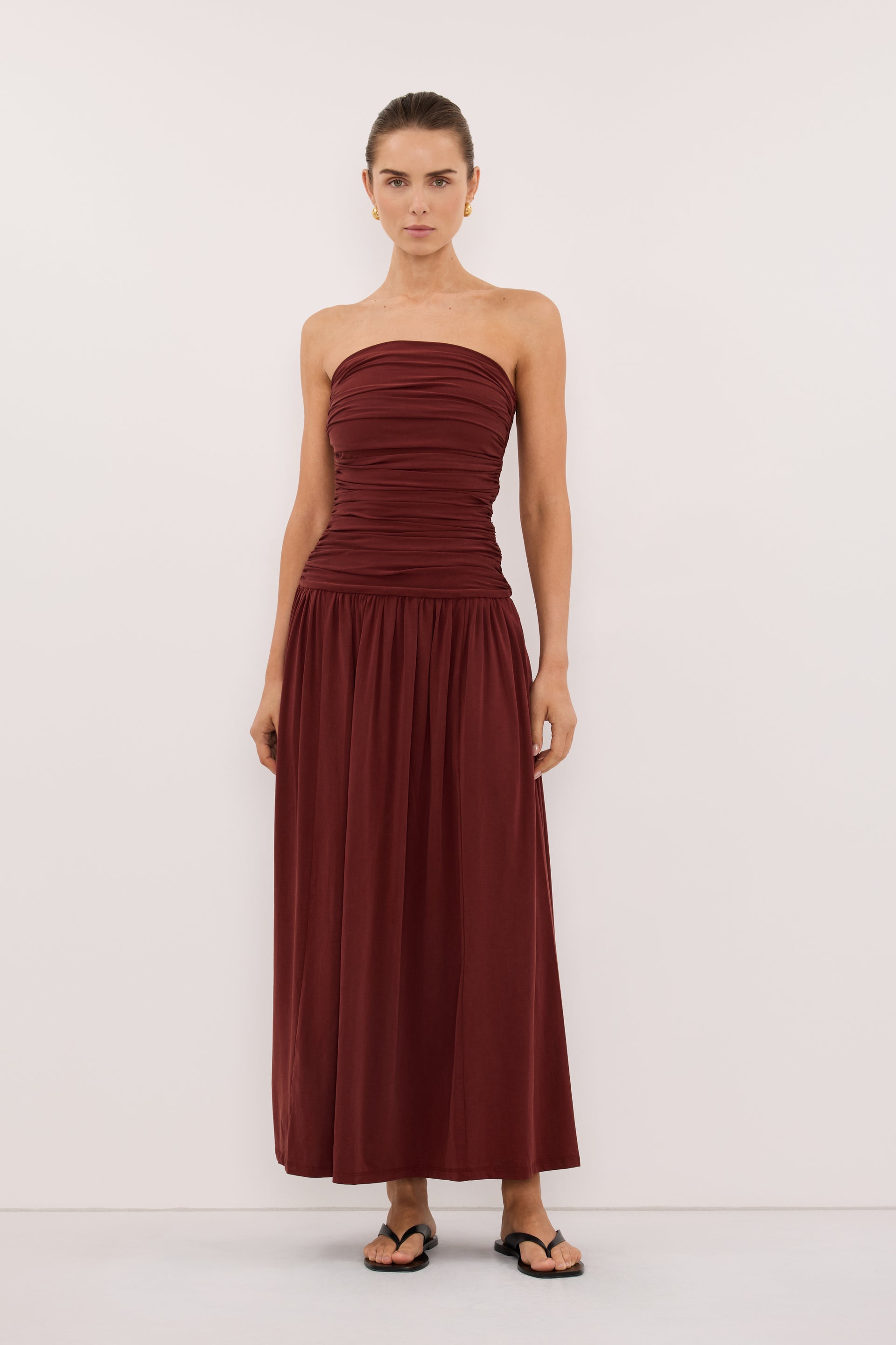 SHARI SAHARA BANDEAU MIDI DRESS – DISSH