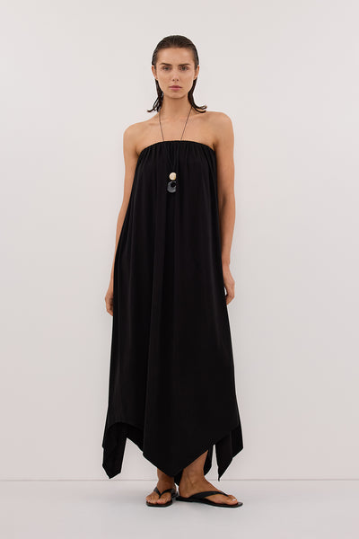 Ava Strapeless Midi Dress in Black By DISSH Ava Strapeless Midi Dress in Black By DISSH
