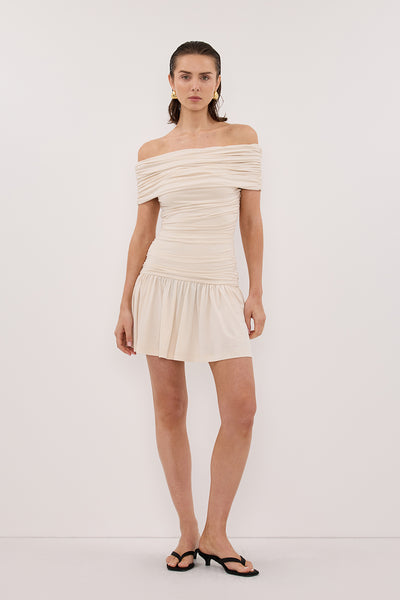 FEZ BONE OFF SHOULDER MINI DRESS – DISSH