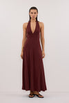 LYNN SAHARA HALTER MIDI DRESS