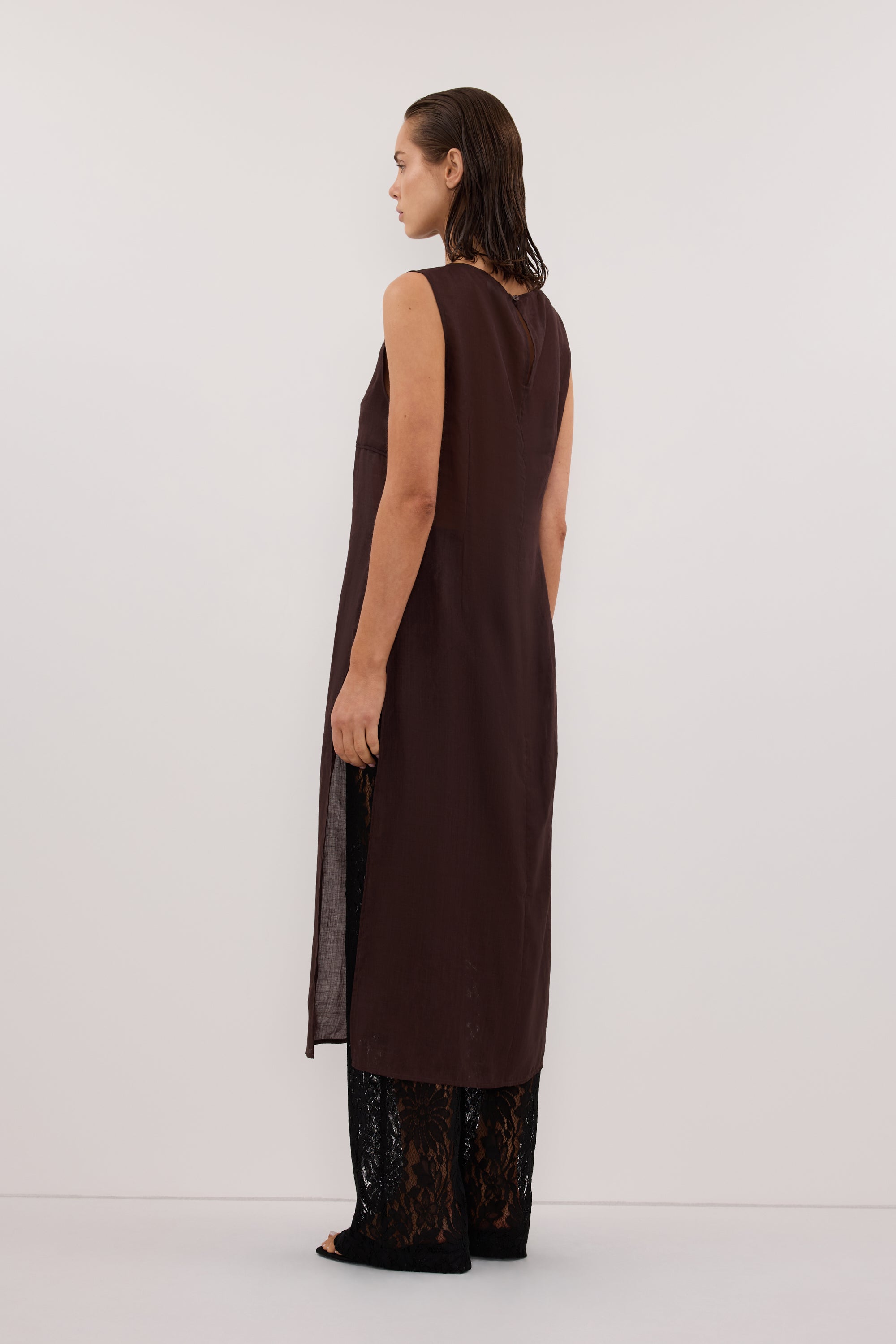 KAI BURNT CHOC RAMIE TUNIC TOP – DISSH