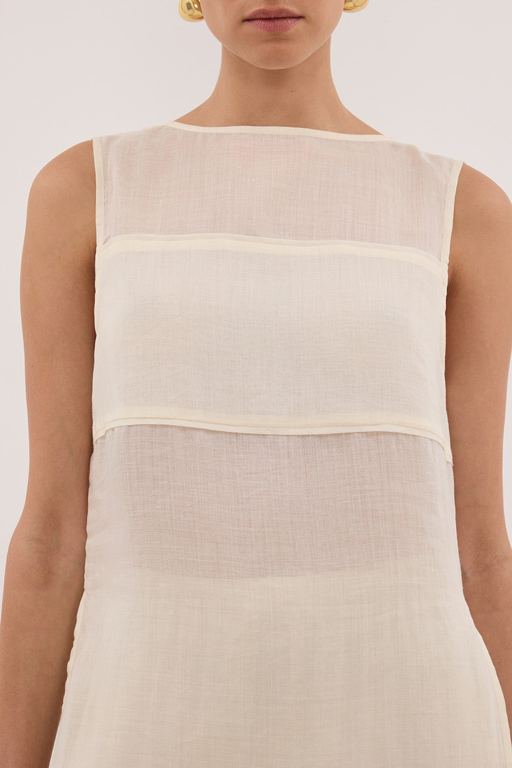 KAI STRAW SLEEVELESS RAMIE TUNIC TOP