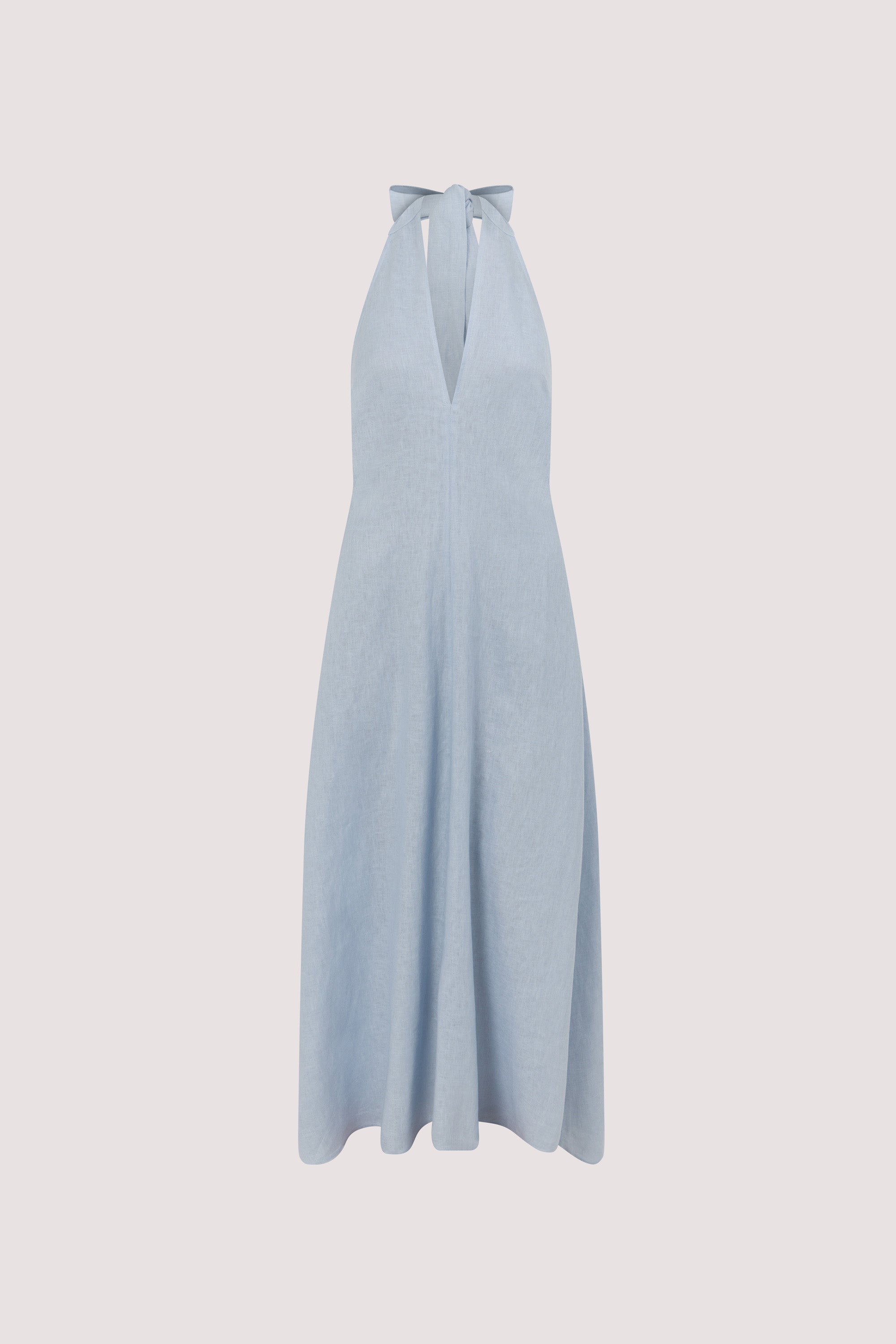 Sky Linen Sleeveless Midi Dress in Dusty Blue By DISSH Sky Linen Sleeveless Midi Dress in Dusty Blue By DISSH
