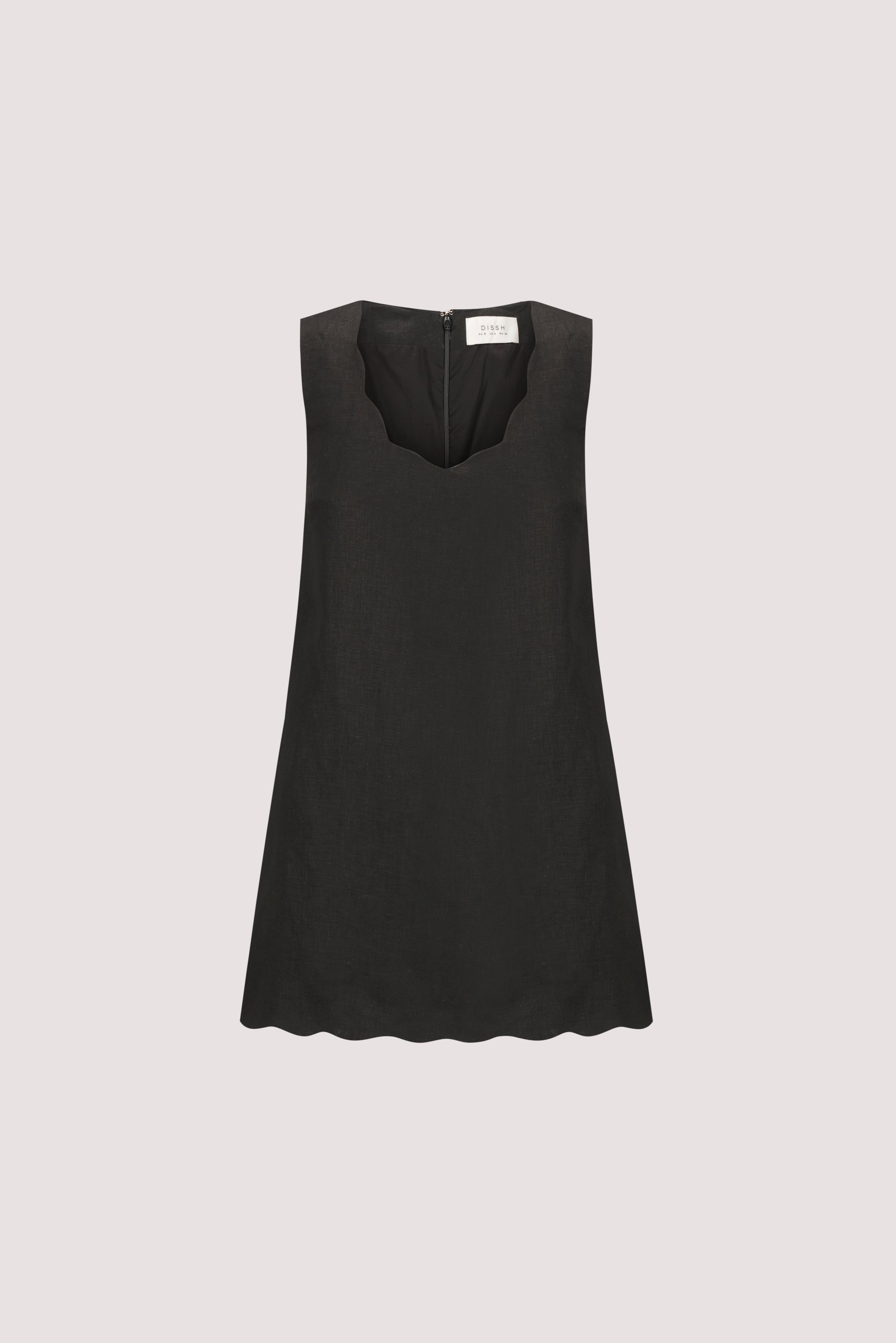 LELA BLACK SLEEVELESS LINEN MINI DRESS