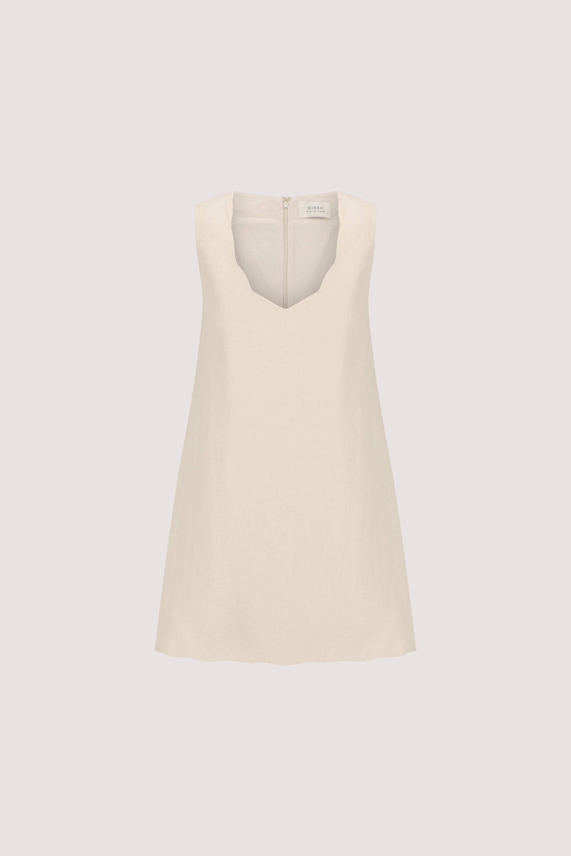 LELA SANDSTONE SLEEVELESS LINEN MINI DRESS