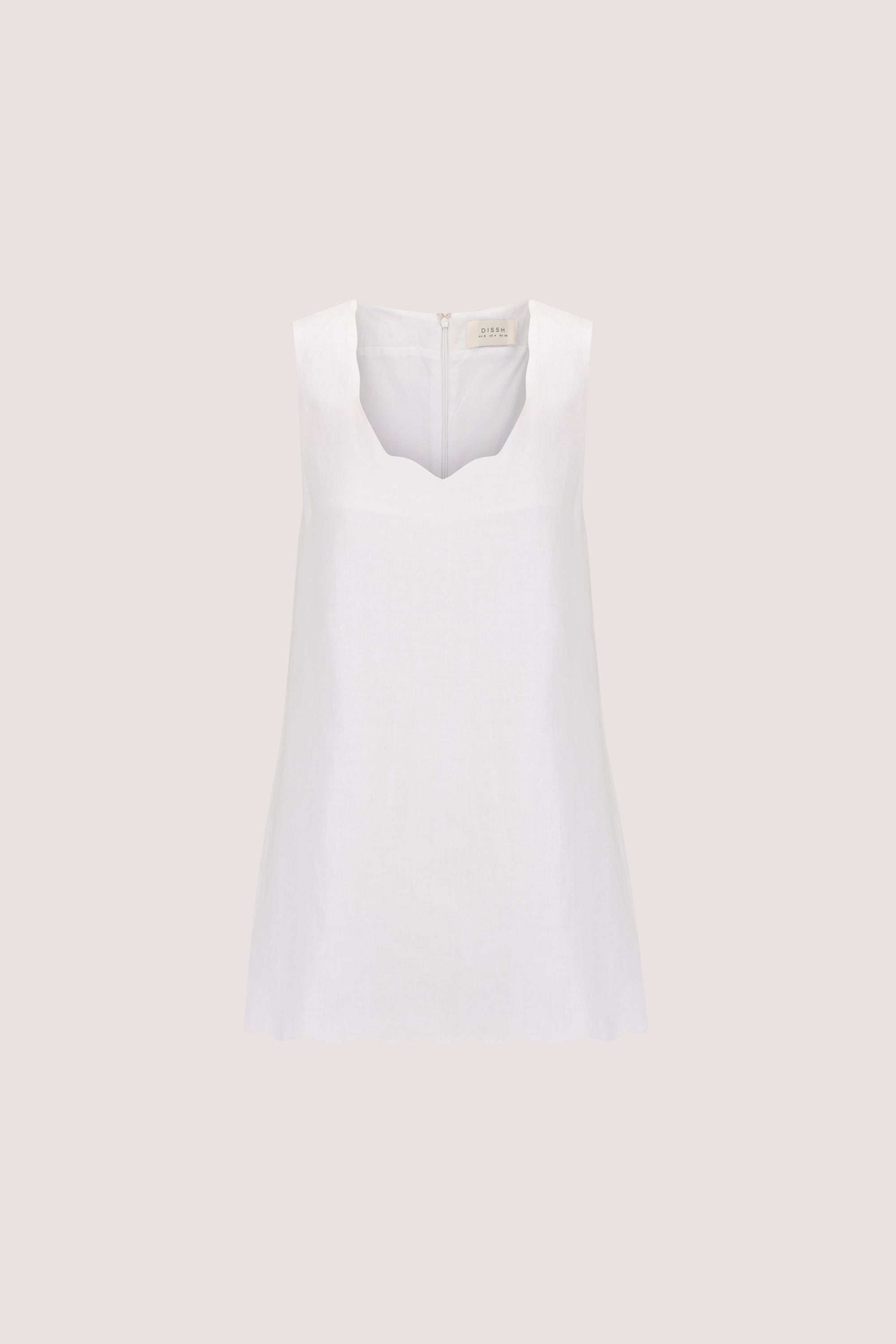 LELA WHITE LINEN MINI DRESS  DISSH