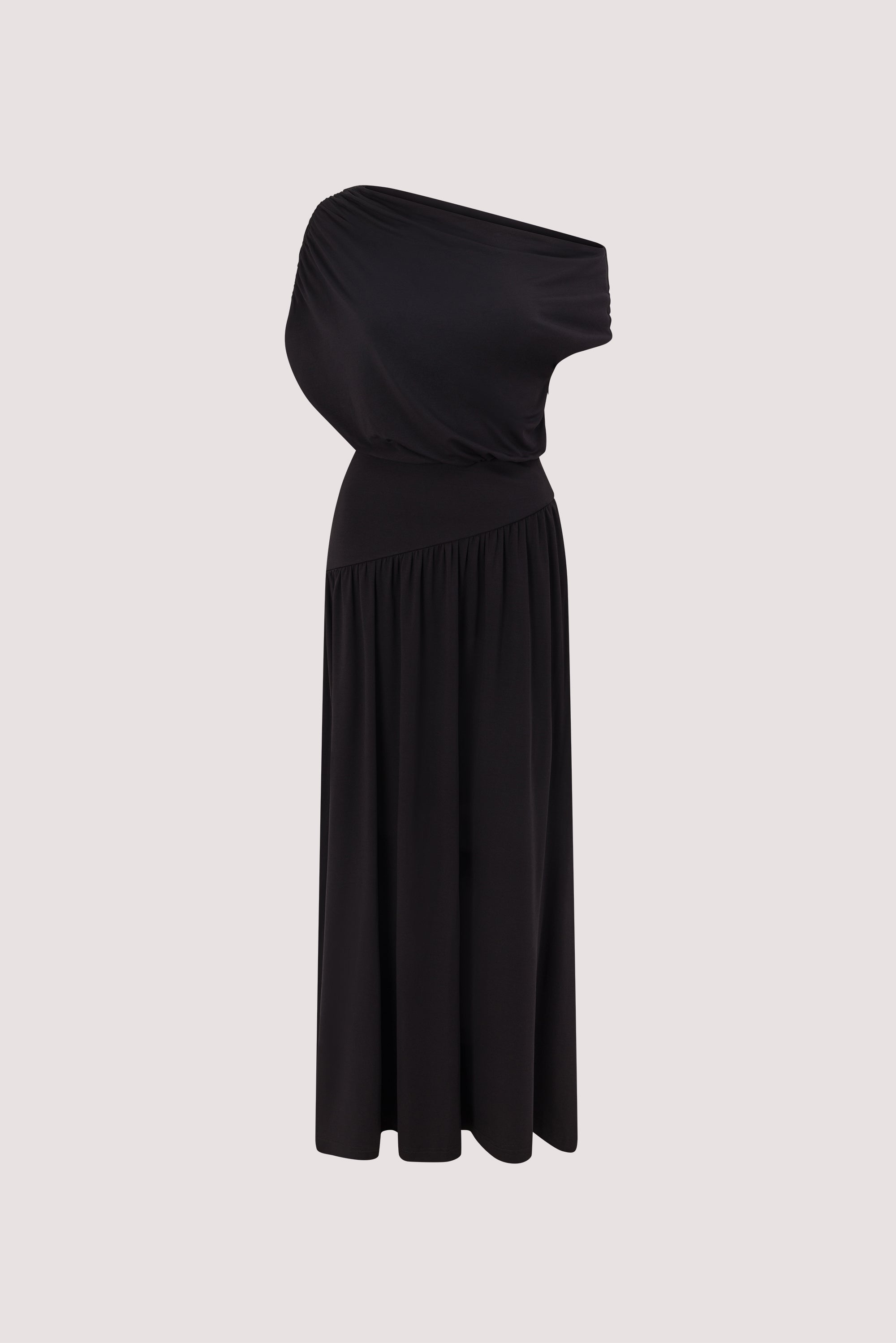 ELSIE BLACK MODAL ASYM MAXI DRESS