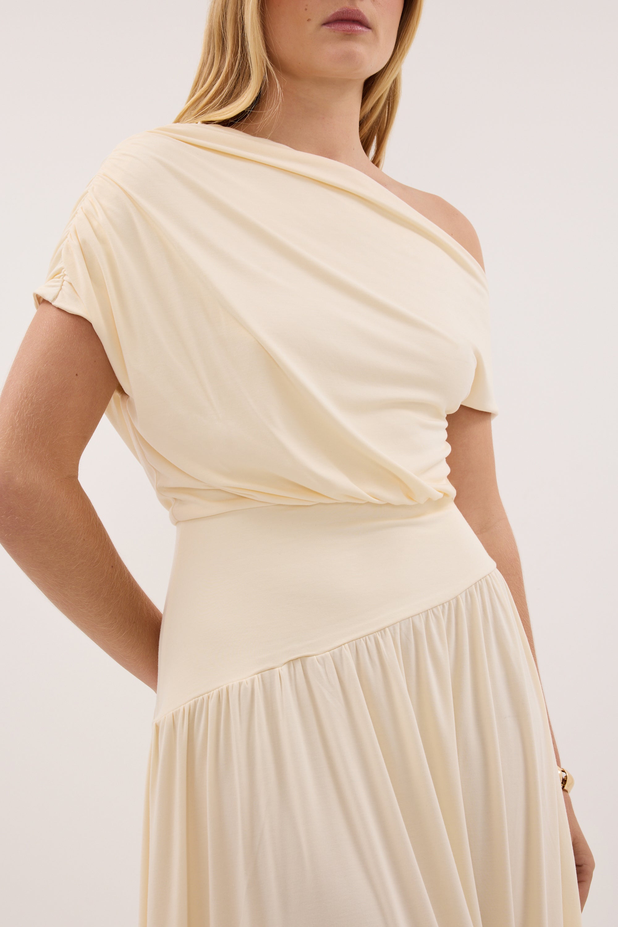 ELSIE BUTTER MODAL ASYM MAXI DRESS
