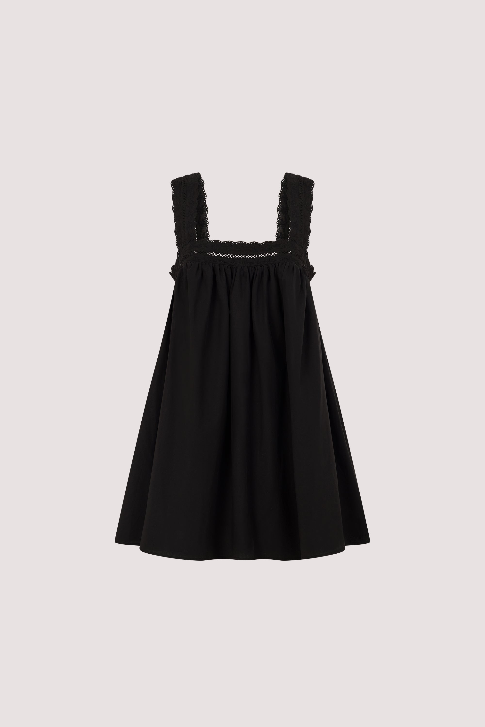MIRANDA BLACK LACE TRIM MINI DRESS – DISSH