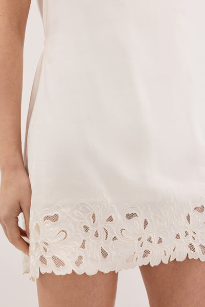 Anaya wearing ZARIA OFF WHITE MINI DRESS