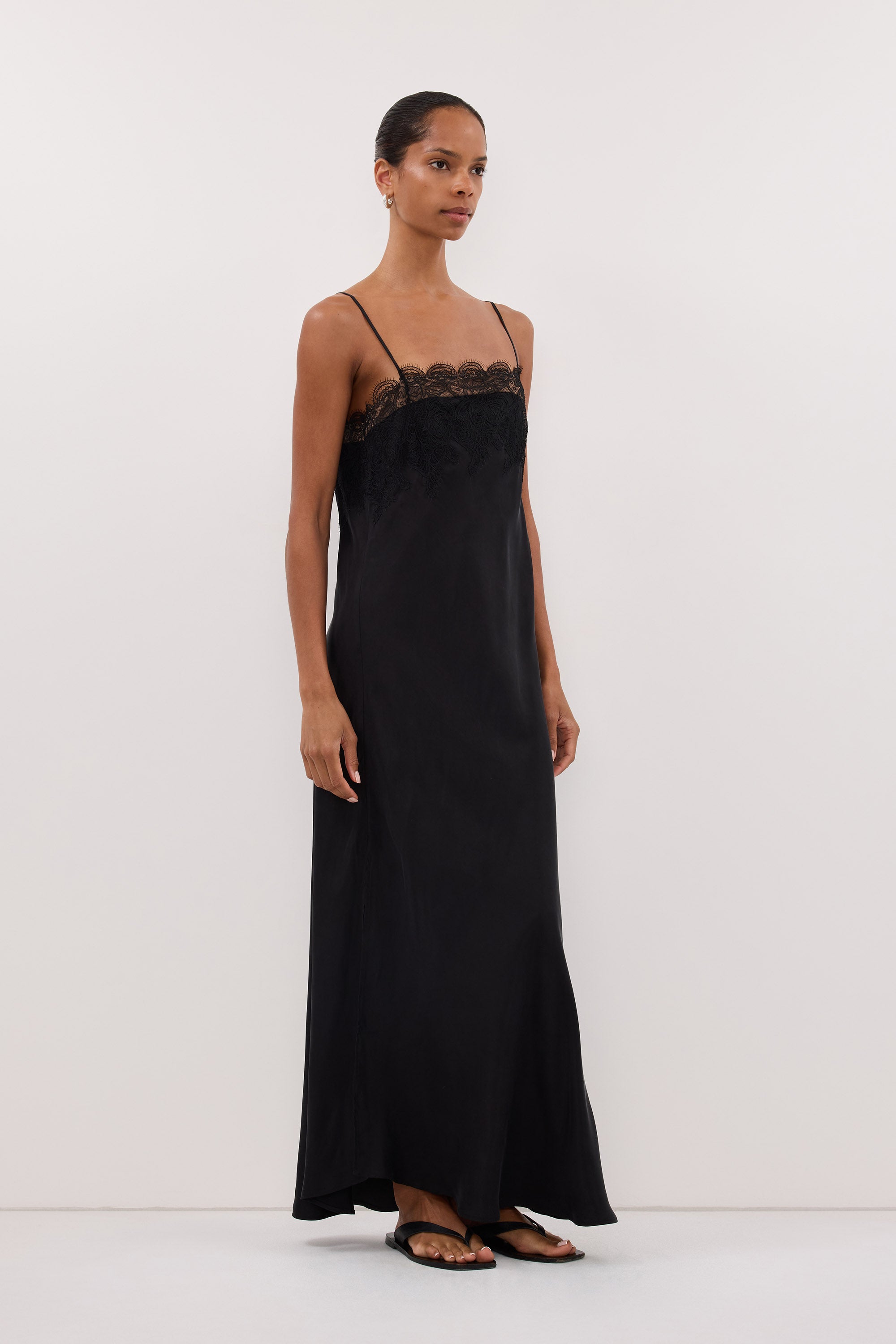 Mina Cupro Lace Dress in Black By DISSH