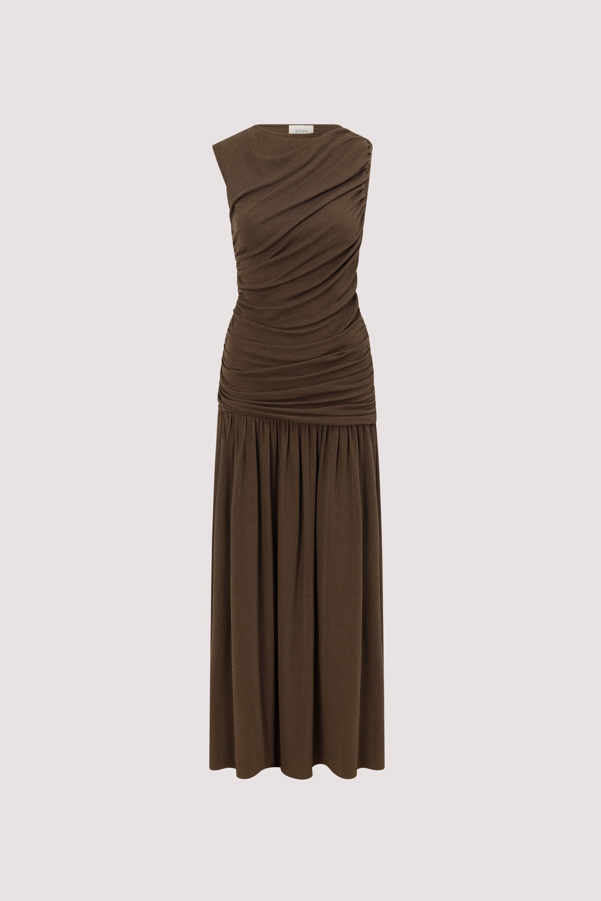 LOLA KHAKI RUCHED MAXI DRESS
