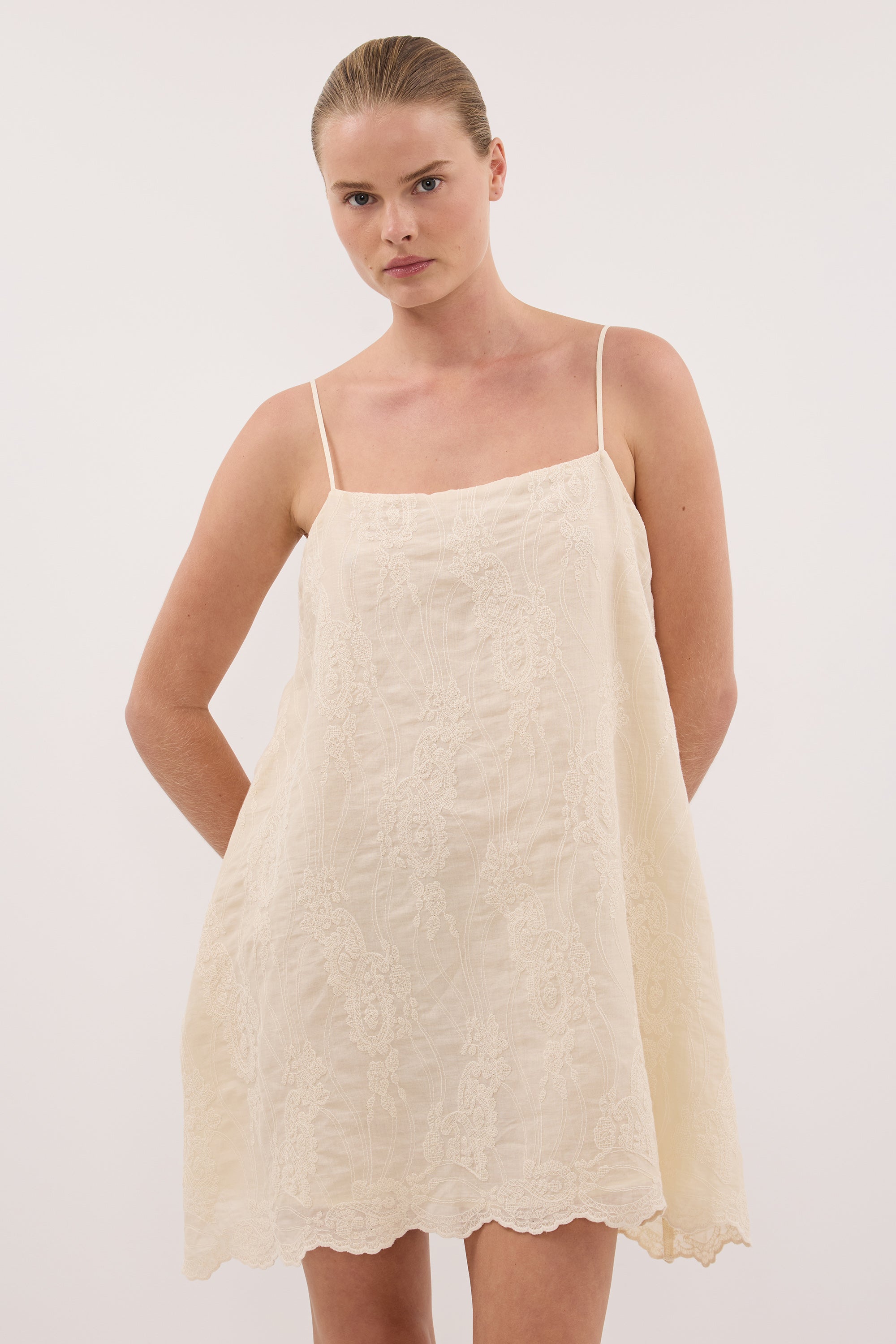 CORDELIA SANDSTONE RAMIE MINI DRESS - PRE ORDER