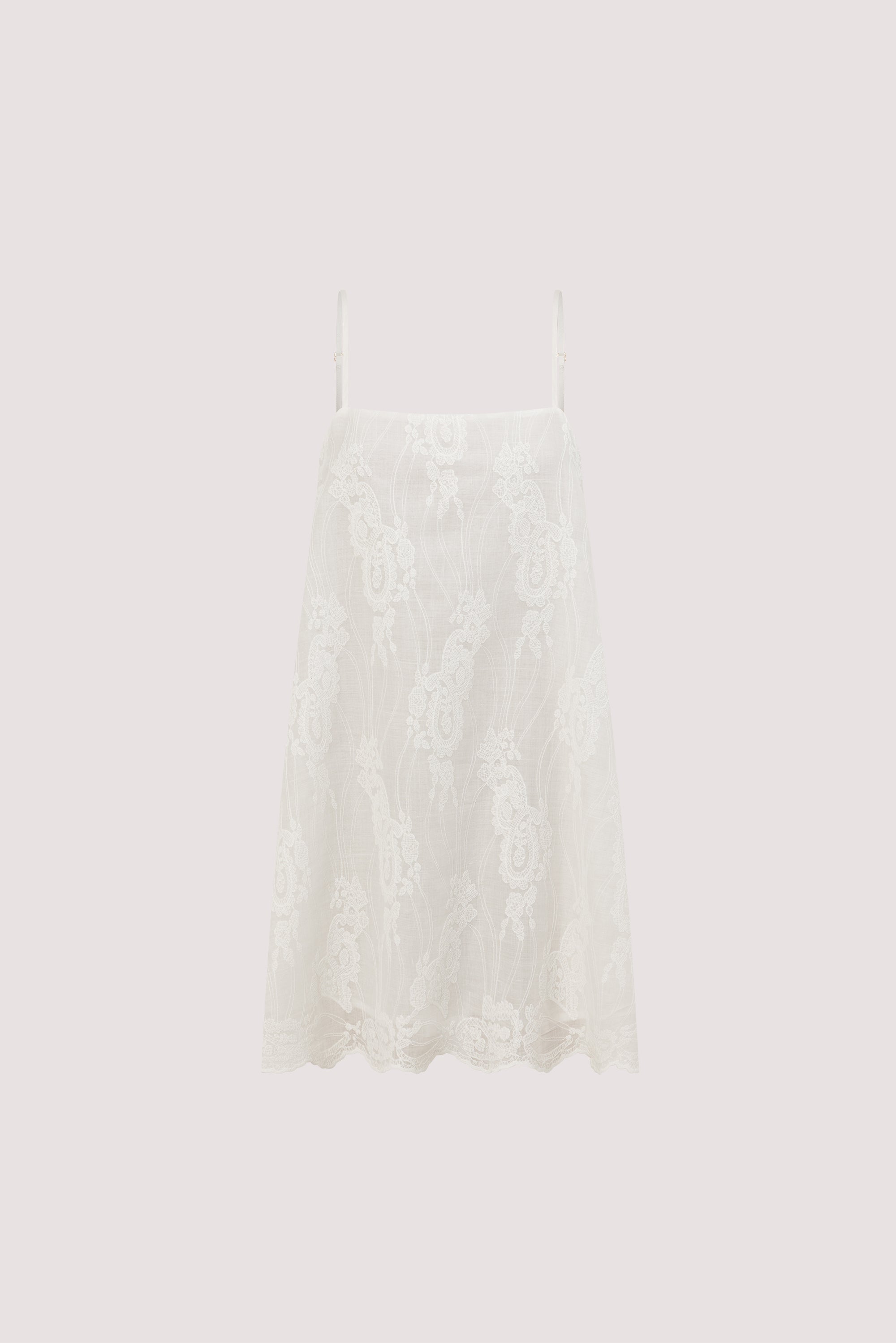 CORDELIA WHITE RAMIE MINI DRESS