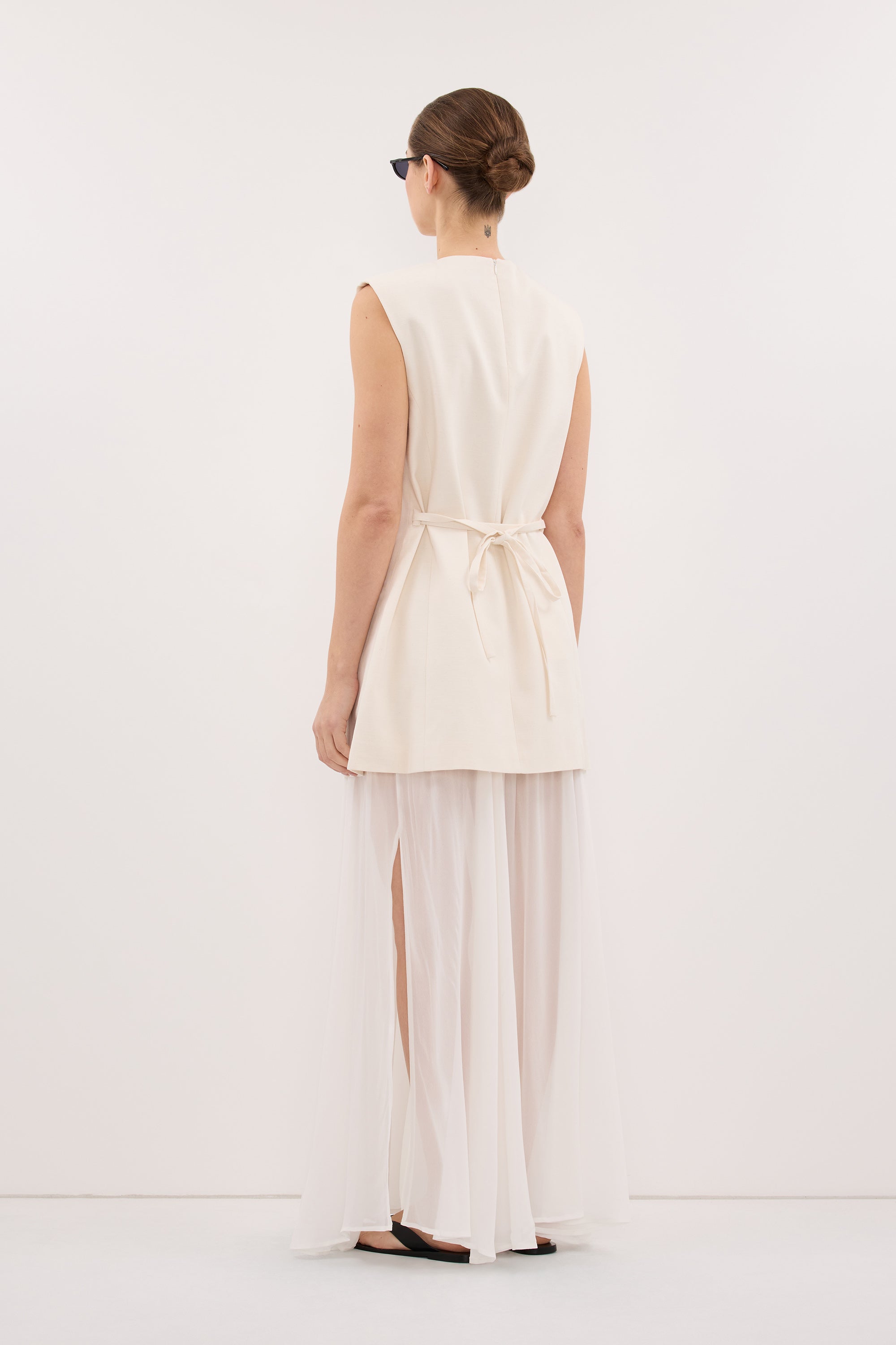 CAMILLE CREAM TWILL MINI DRESS