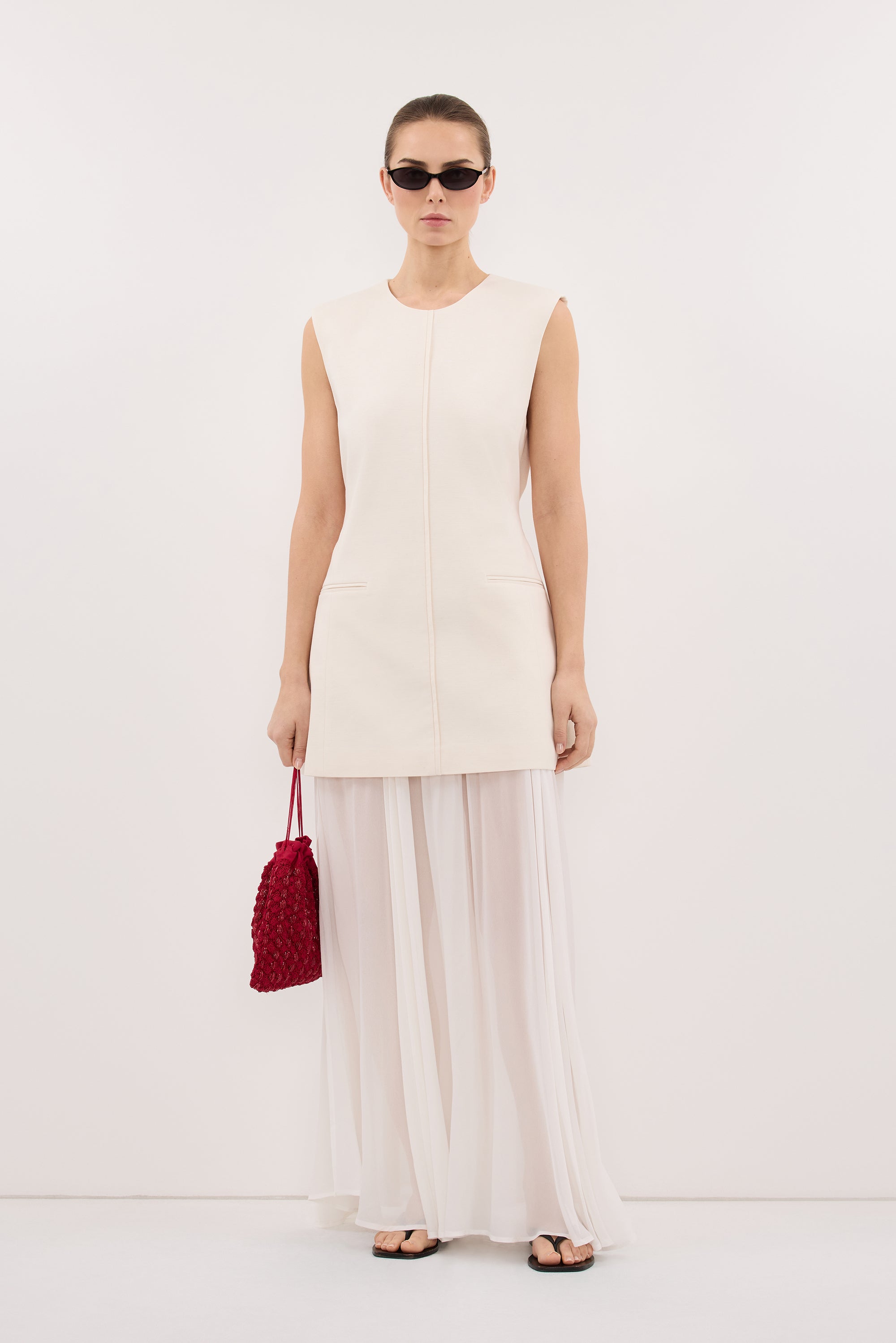 CAMILLE CREAM TWILL MINI DRESS