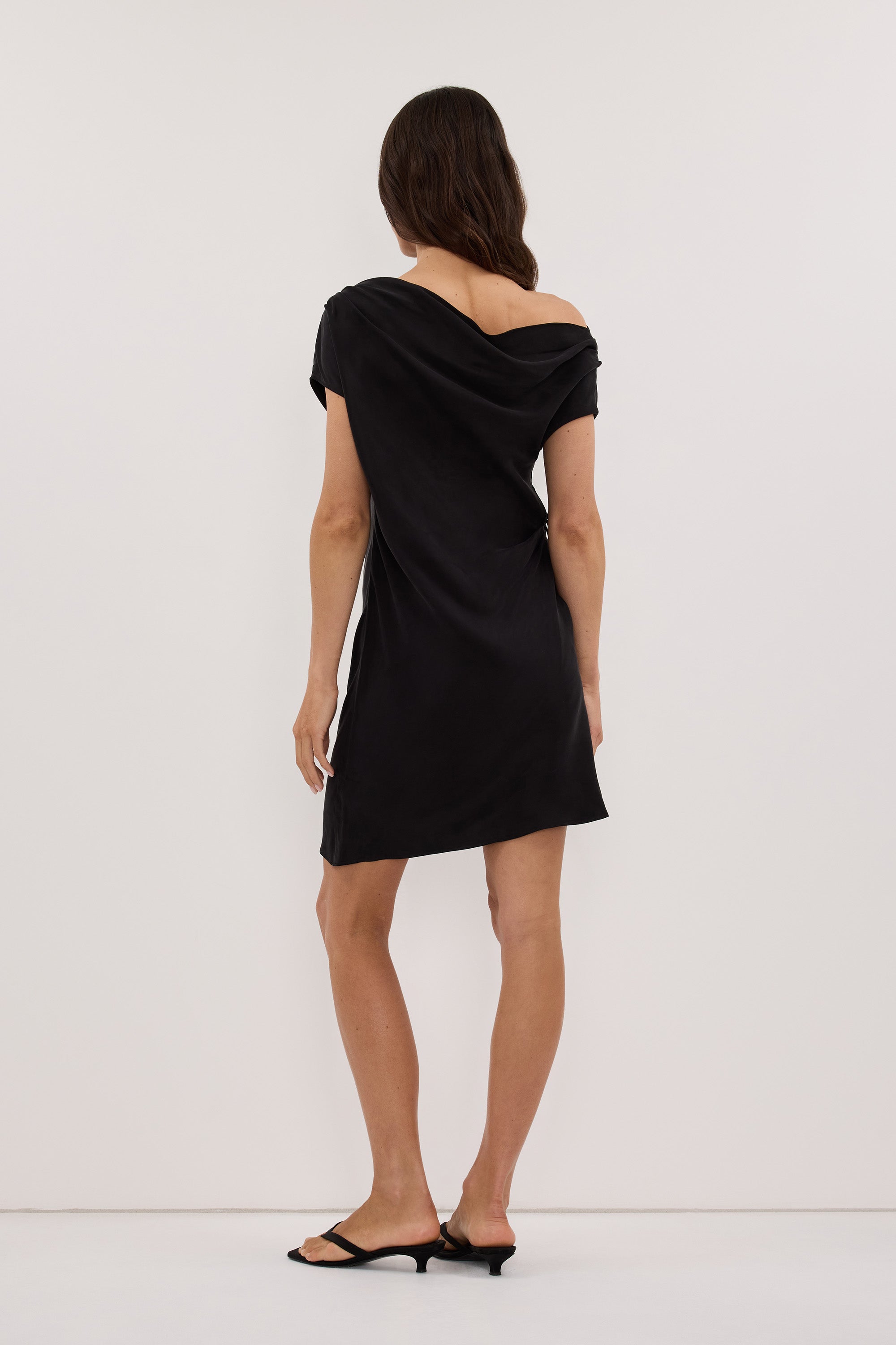 BLAISE BLACK CUPRO MINI DRESS