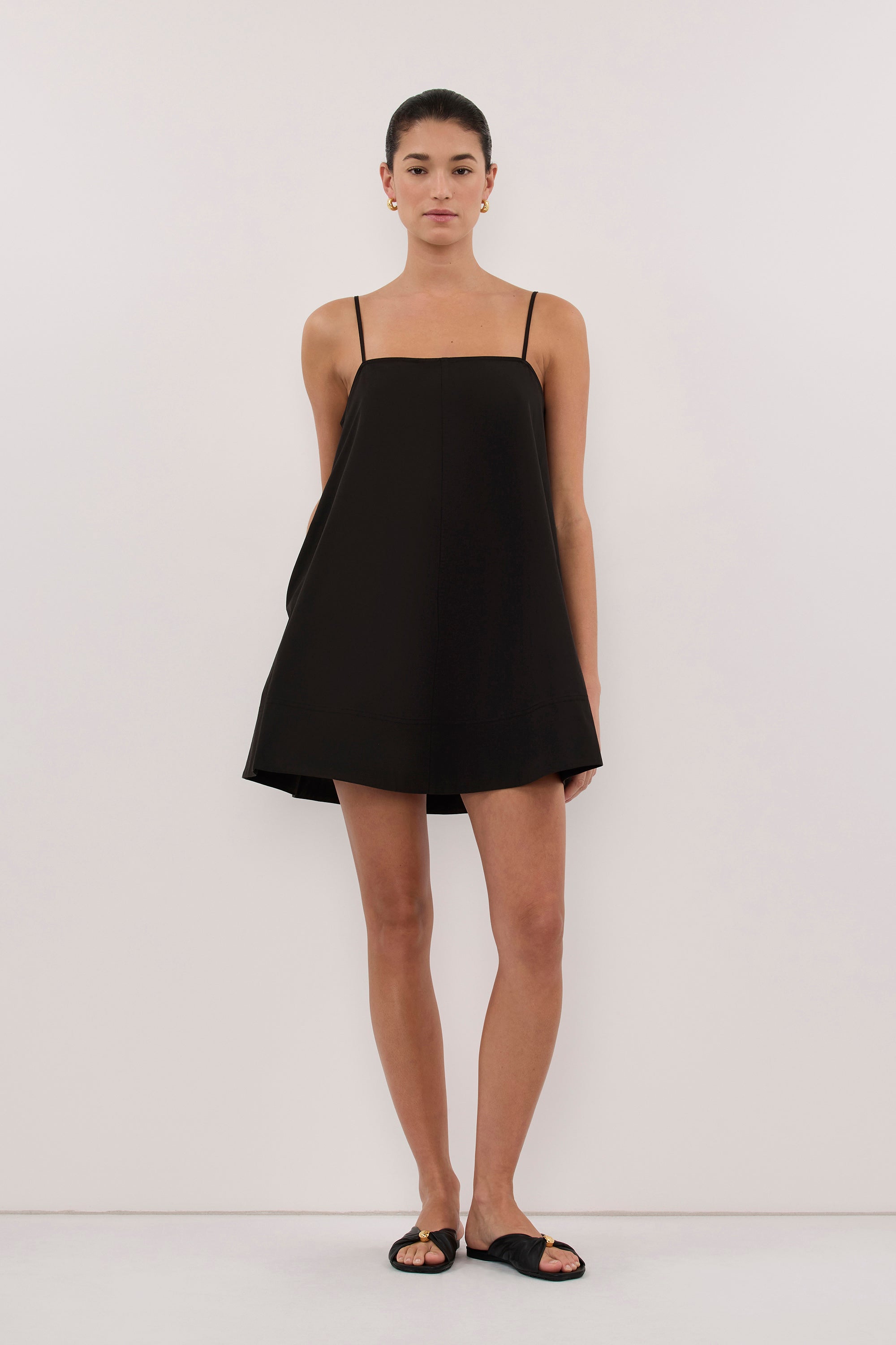 DANI BLACK COTTON MINI DRESS