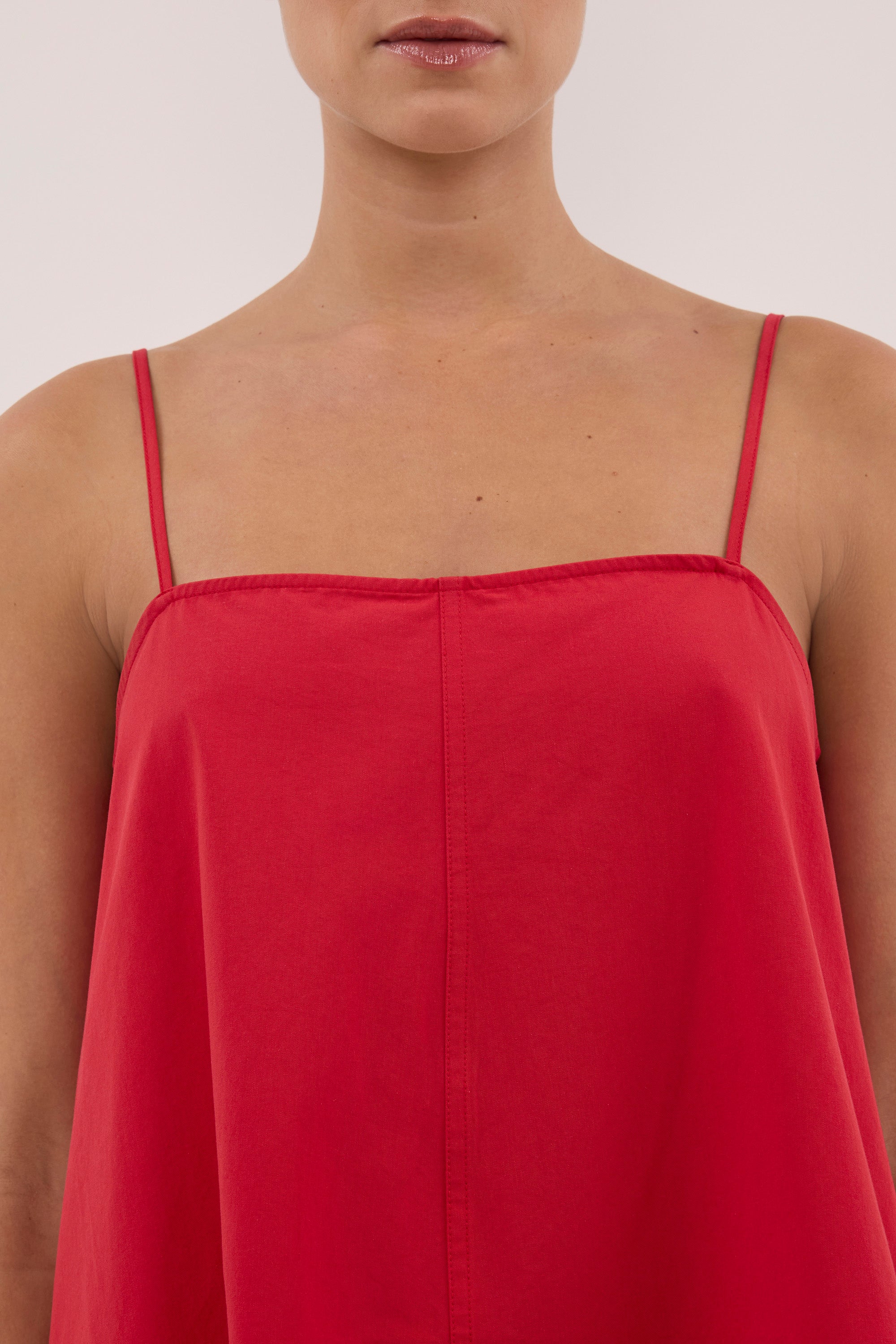DANI RED COTTON MINI DRESS