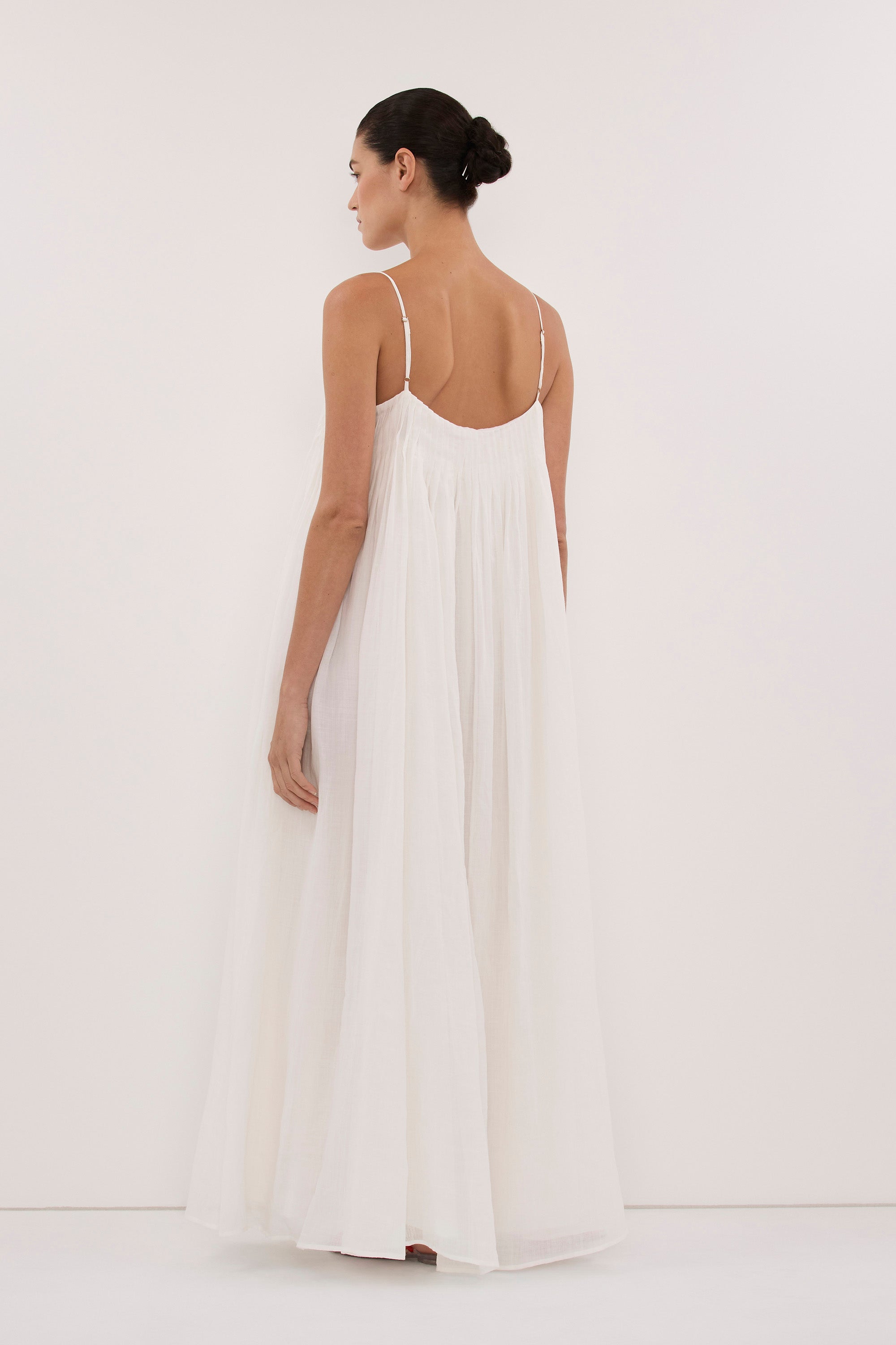JOSEPHINE WHITE RAMIE MIDI DRESS