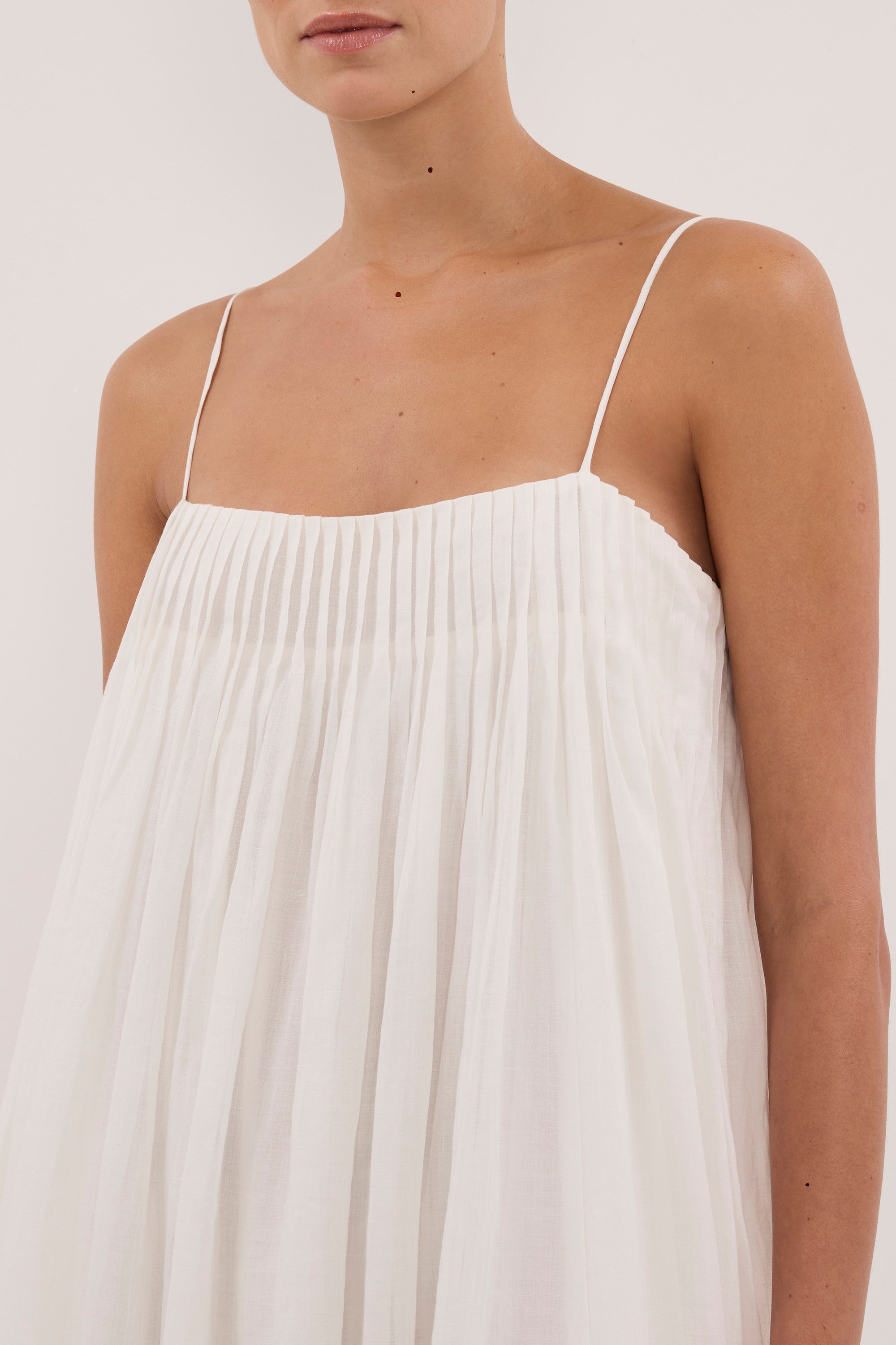 JOSEPHINE WHITE RAMIE MIDI DRESS