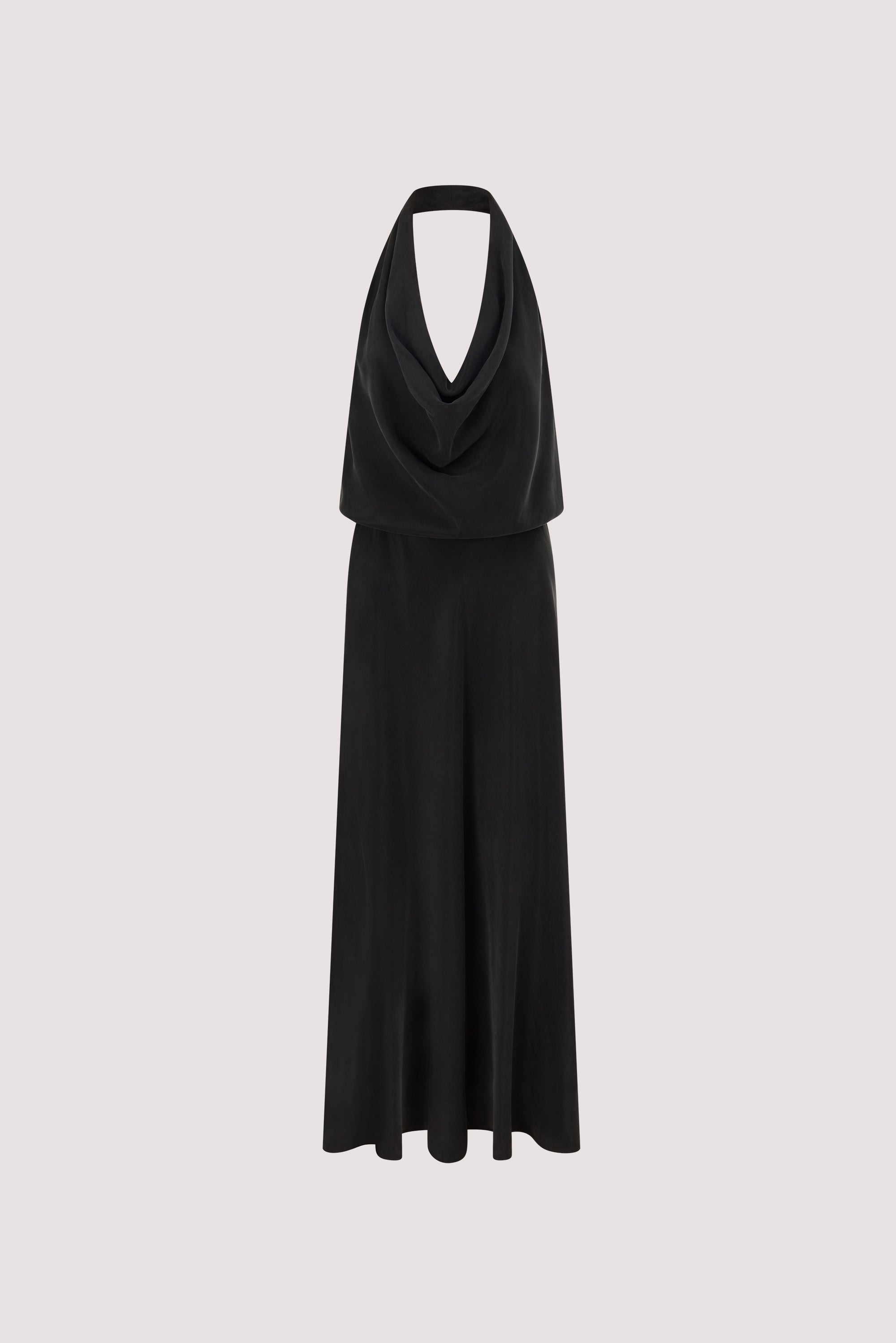 ADELE BLACK CUPRO MIDI DRESS