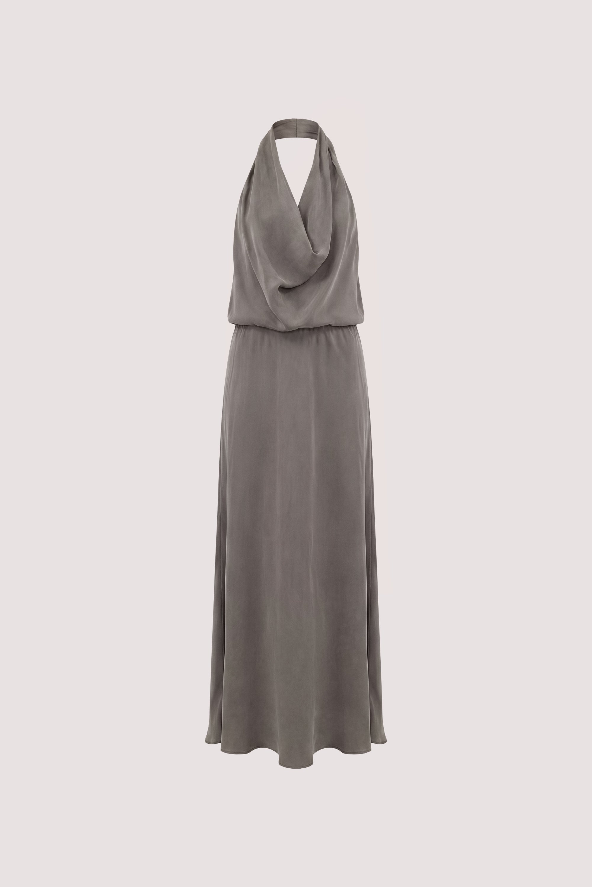 ADELE STEEL GREY CUPRO MIDI DRESS - PRE ORDER