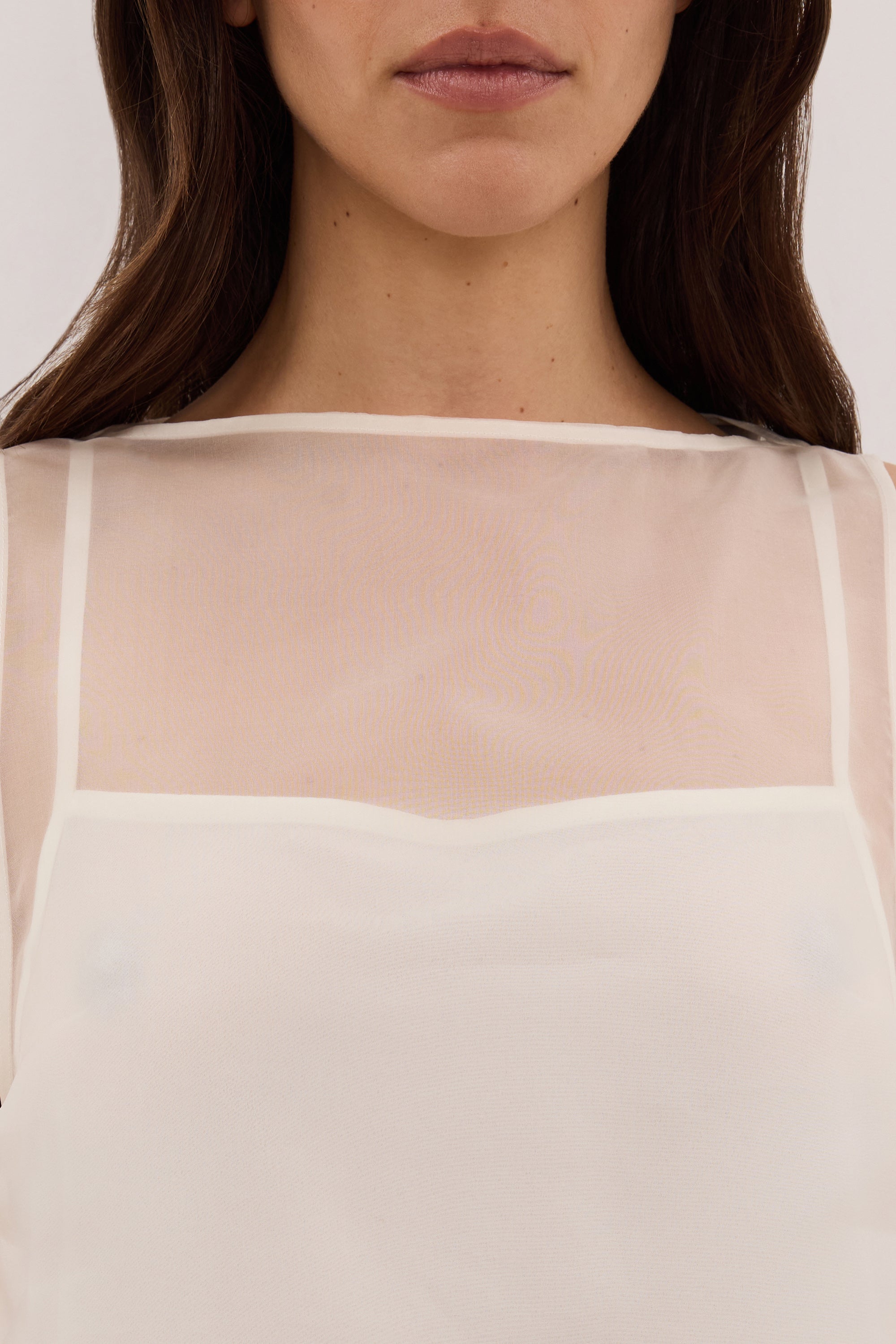 SIAN IVORY SILK ORGANZA MINI DRESS